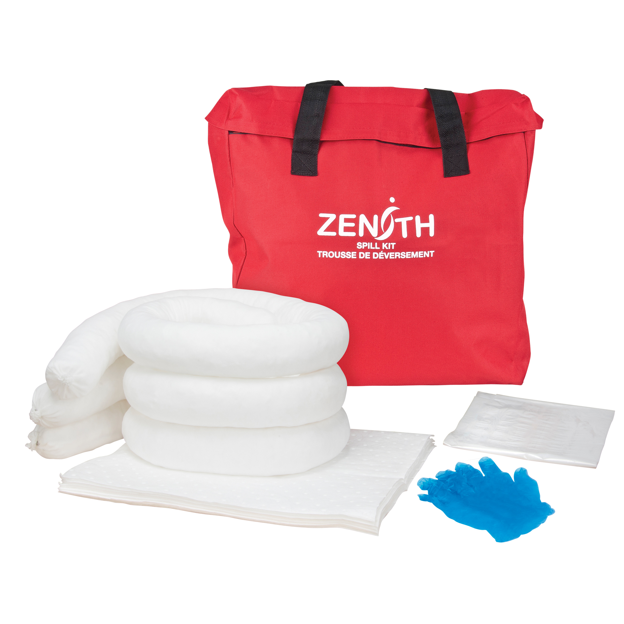 Trousse de lutte contre les déversements de première qualité, Huile seulement, Sac, Absorbance de 5 gal. US