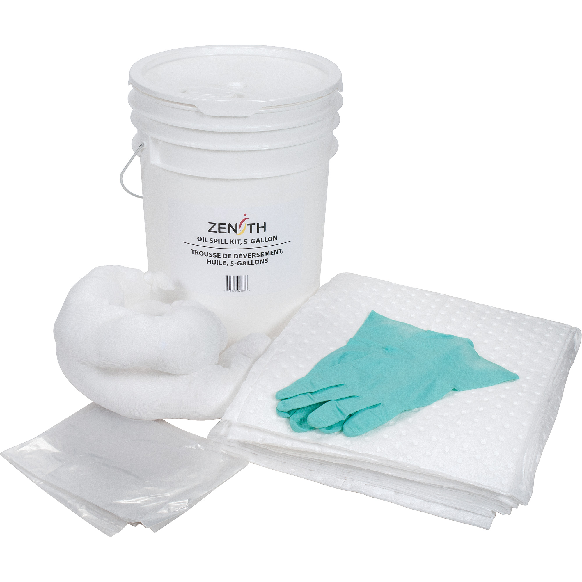 Trousse de lutte contre les déversements de première qualité, Huile seulement, Seau, Absorbance de 5 gal. US