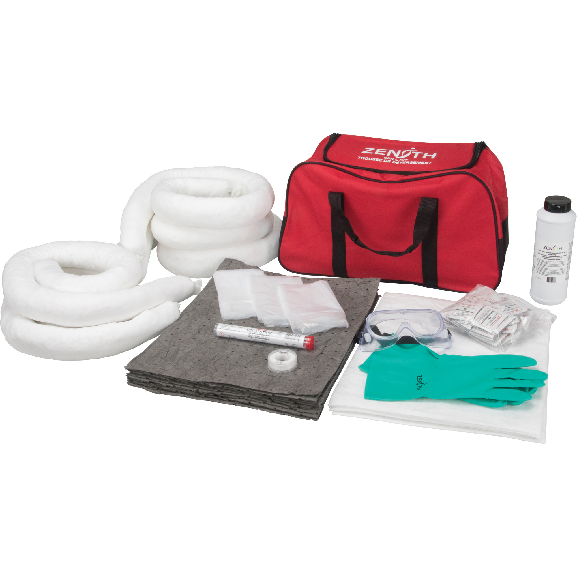 Trousse de lutte contre les déversements de première qualité, Universel, Sac, Absorbance de 10 gal. US