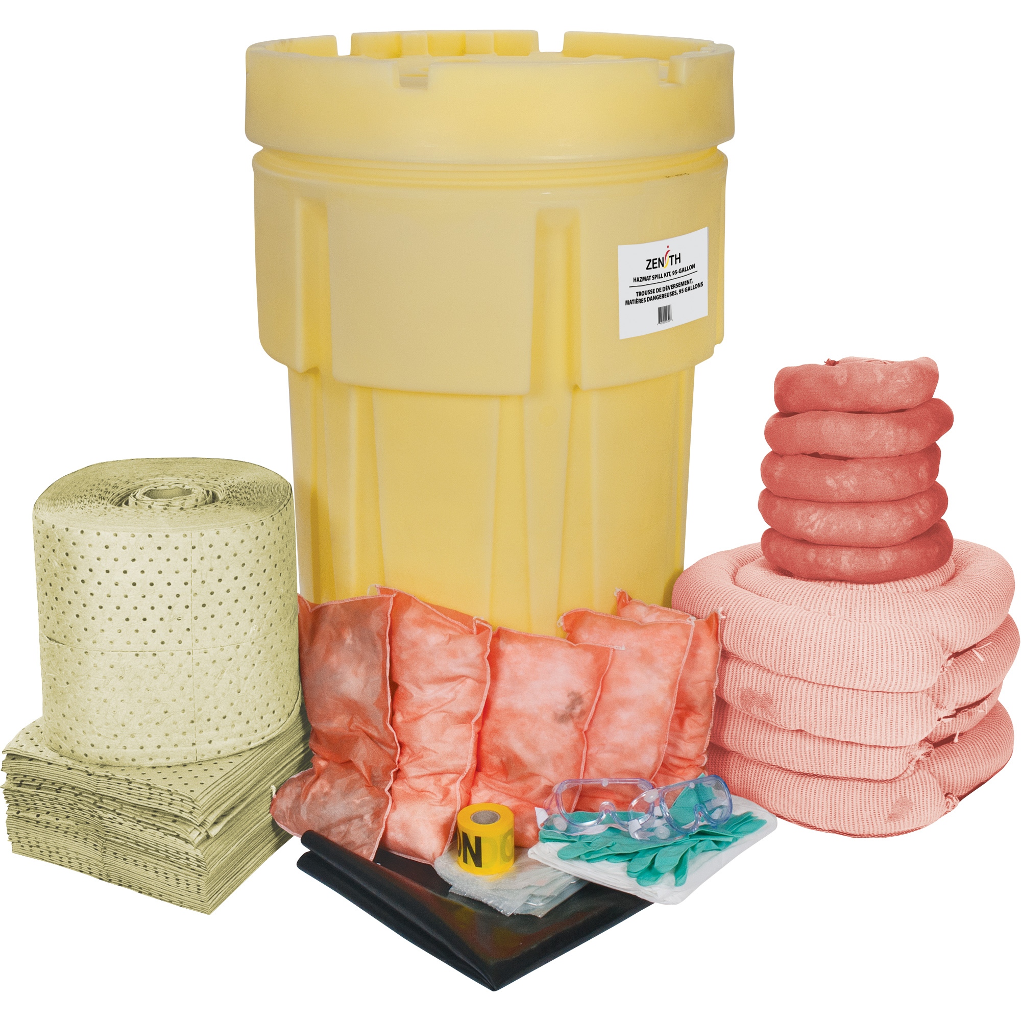 Trousse de lutte contre les déversements, Matières dangereuses, Overpack/Baril de récupération, Absorbance de 95 gal. US