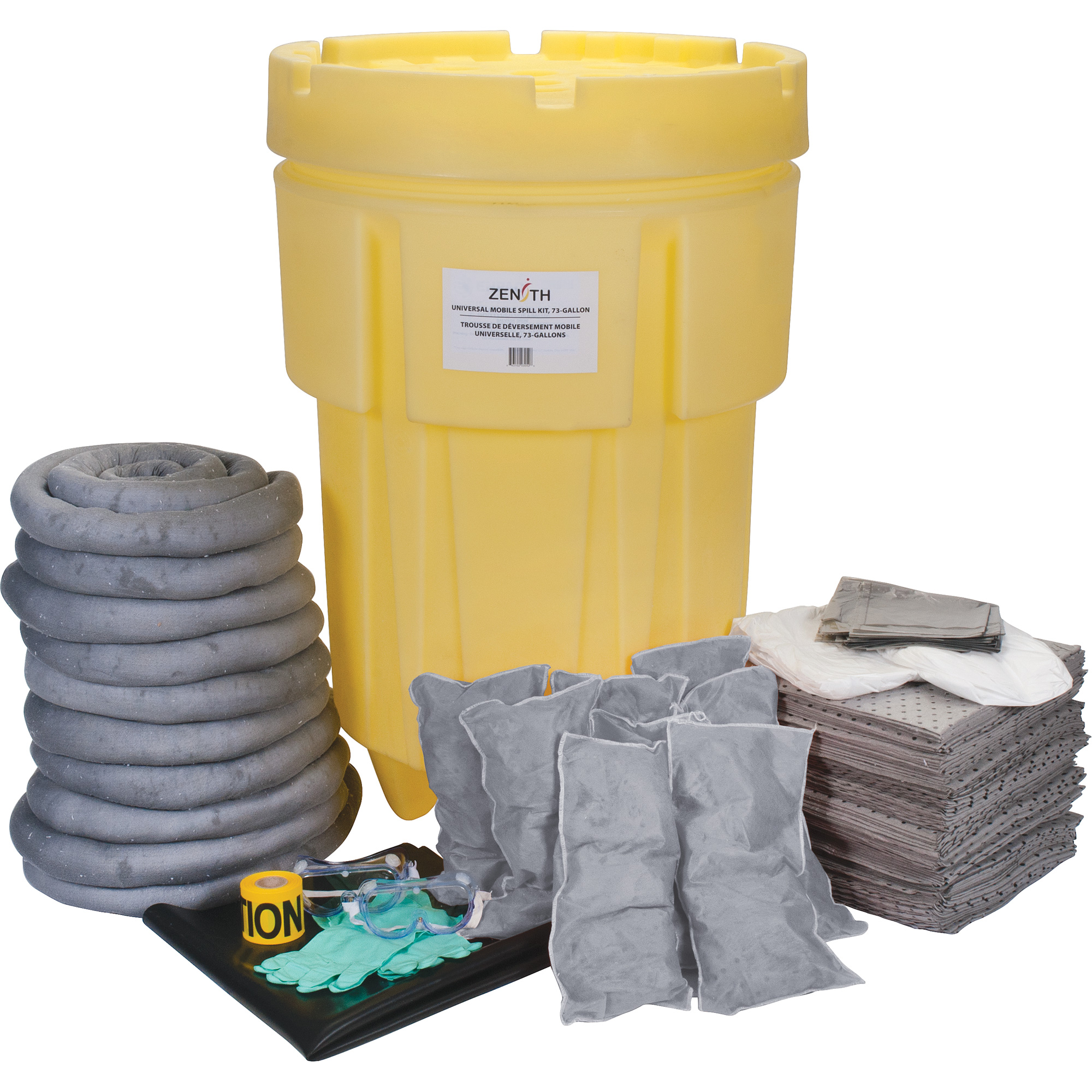 Trousse de lutte contre les déversements pour établi, Universel, Baril, Absorbance de 95 gal. US