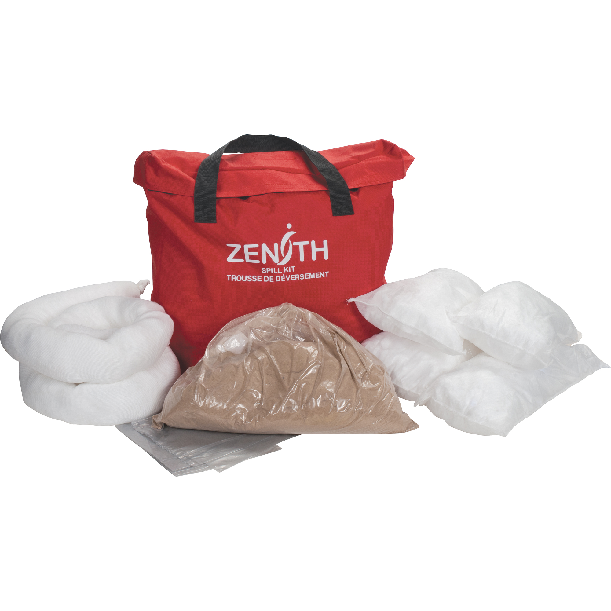Trousse de lutte contre les déversements pour véhicules de service, Huile seulement, Sac, Absorbance de 10 gal. US