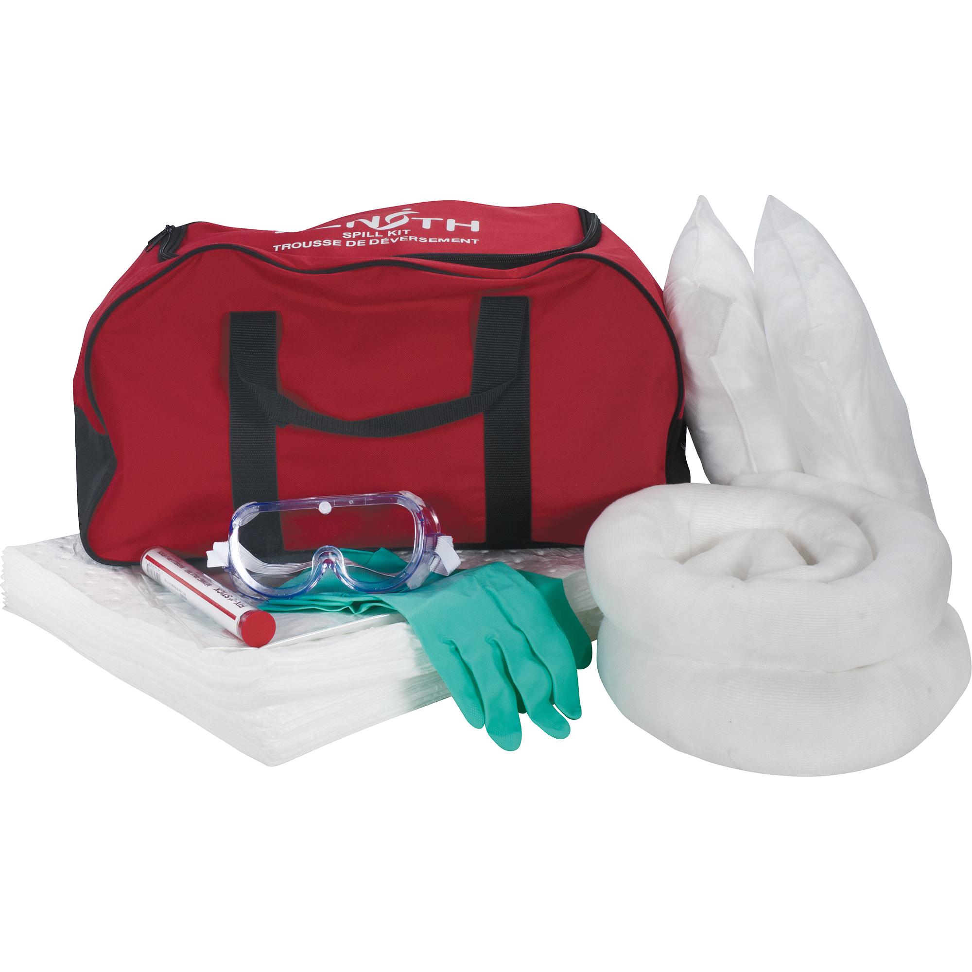 Trousse de lutte contre les déversements pour véhicules, Huile seulement, Sac, Absorbance de 10 gal. US
