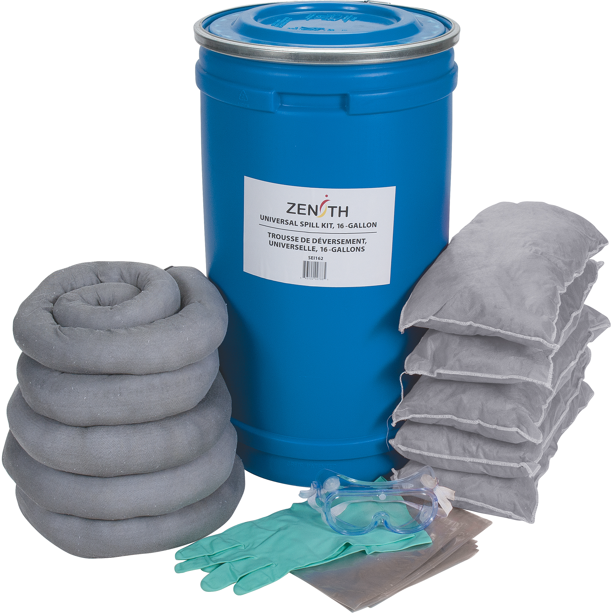 Trousse de lutte contre les déversements, Universel, Seau, Absorbance de 16 gal. US