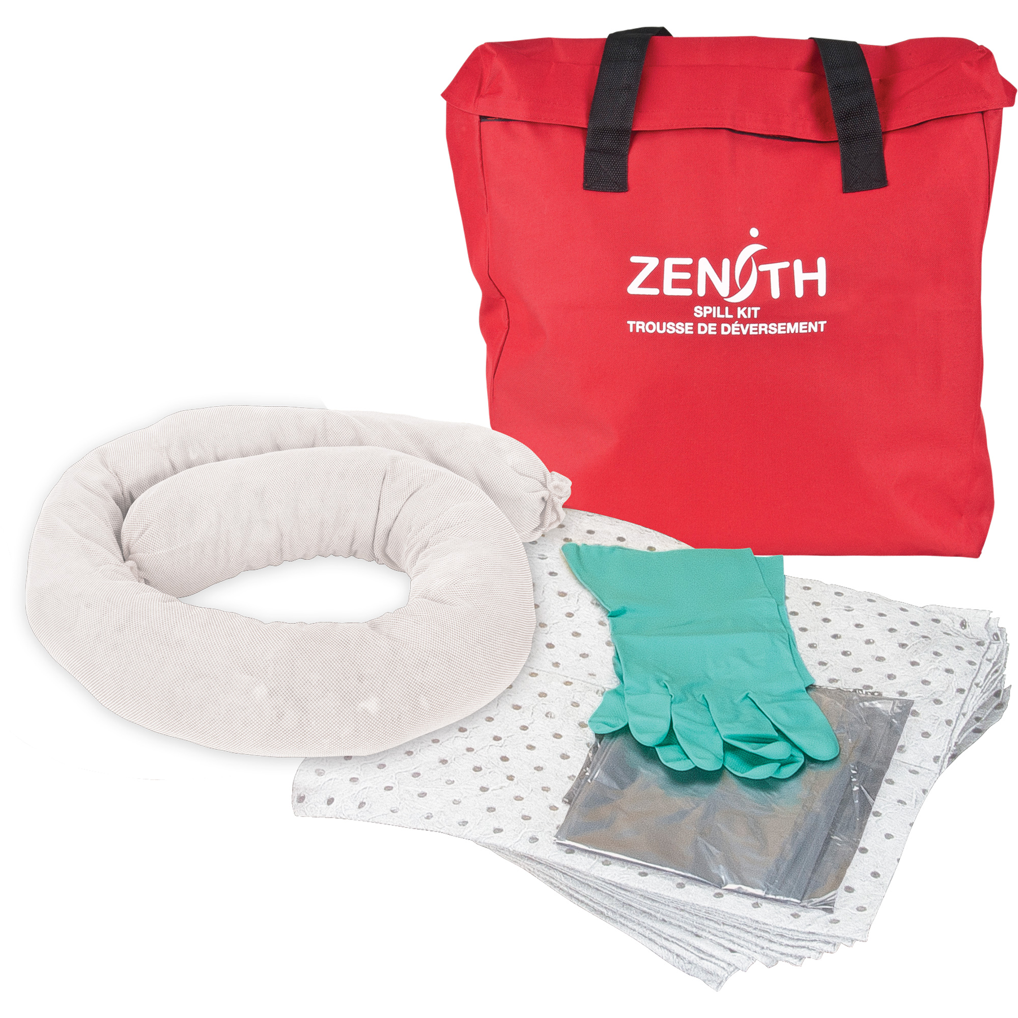 Trousse économique de lutte contre les déversements, Huile seulement, Sac, Absorbance de 5 gal. US