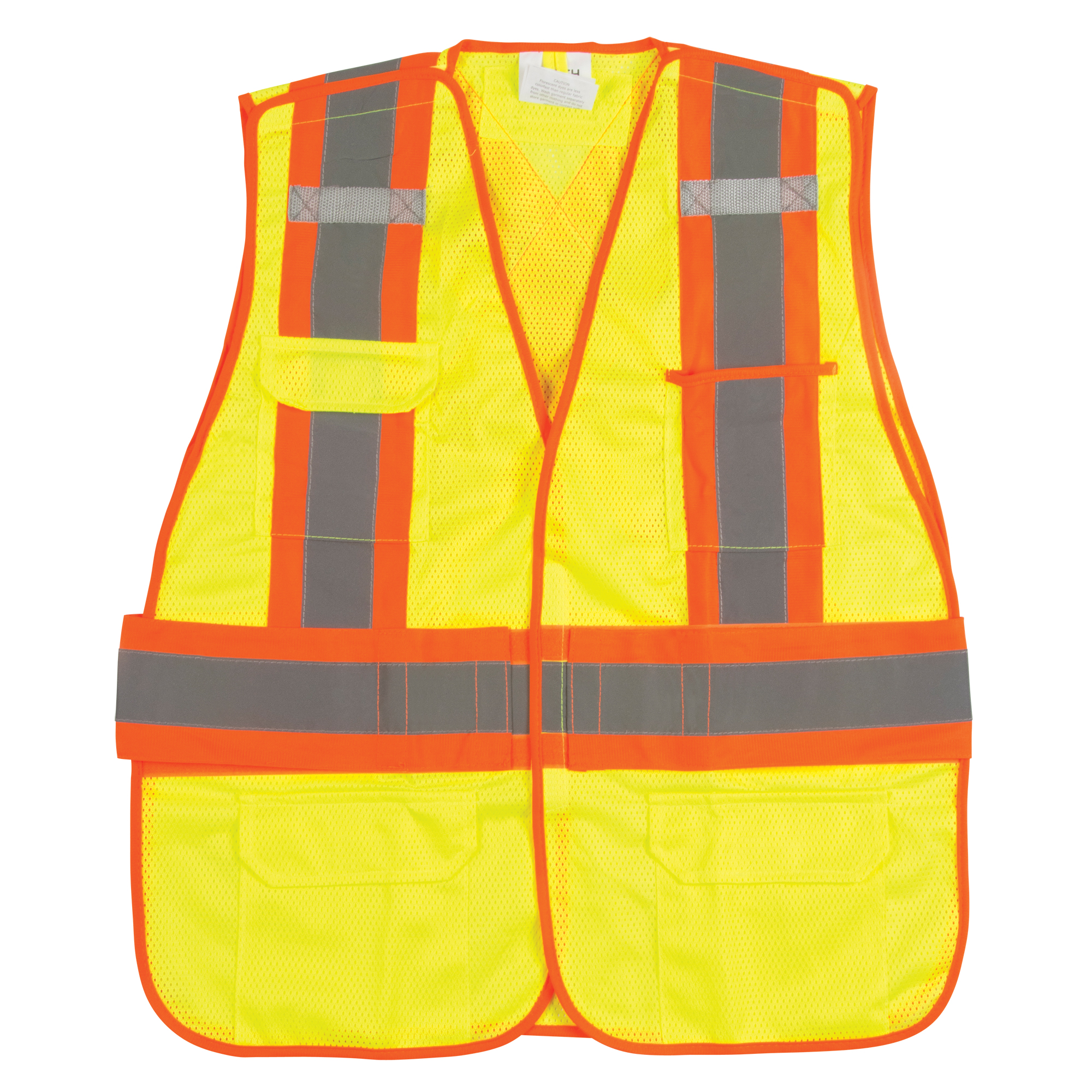 Veste d'arpenteur haute visibilité, conforme à la CSA, Jaune lime haute visibilité, Grand, Polyester
