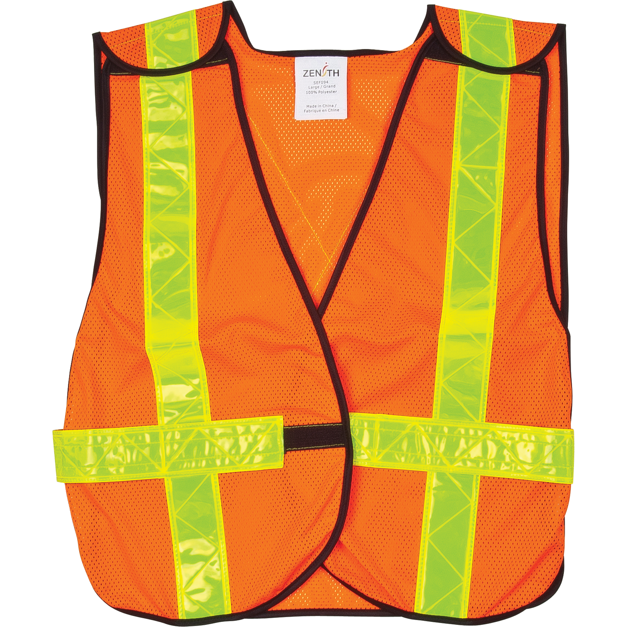 Veste de sécurité d'usage standard, Orange haute visibilité, Grand, Polyester