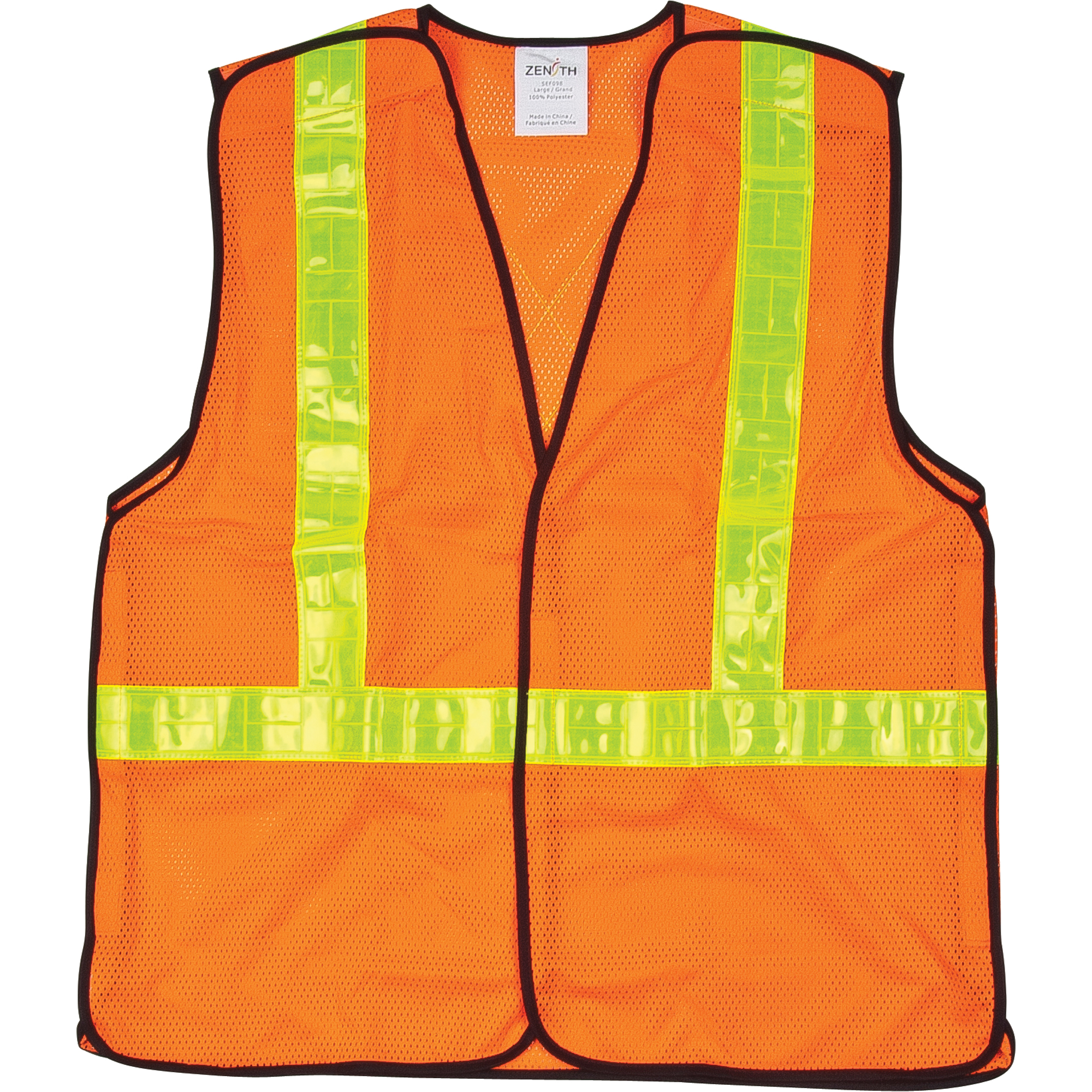 Veste de sécurité pour la circulation détachable en cinq points, Orange haute visibilité, 2T-Grand, Polyester