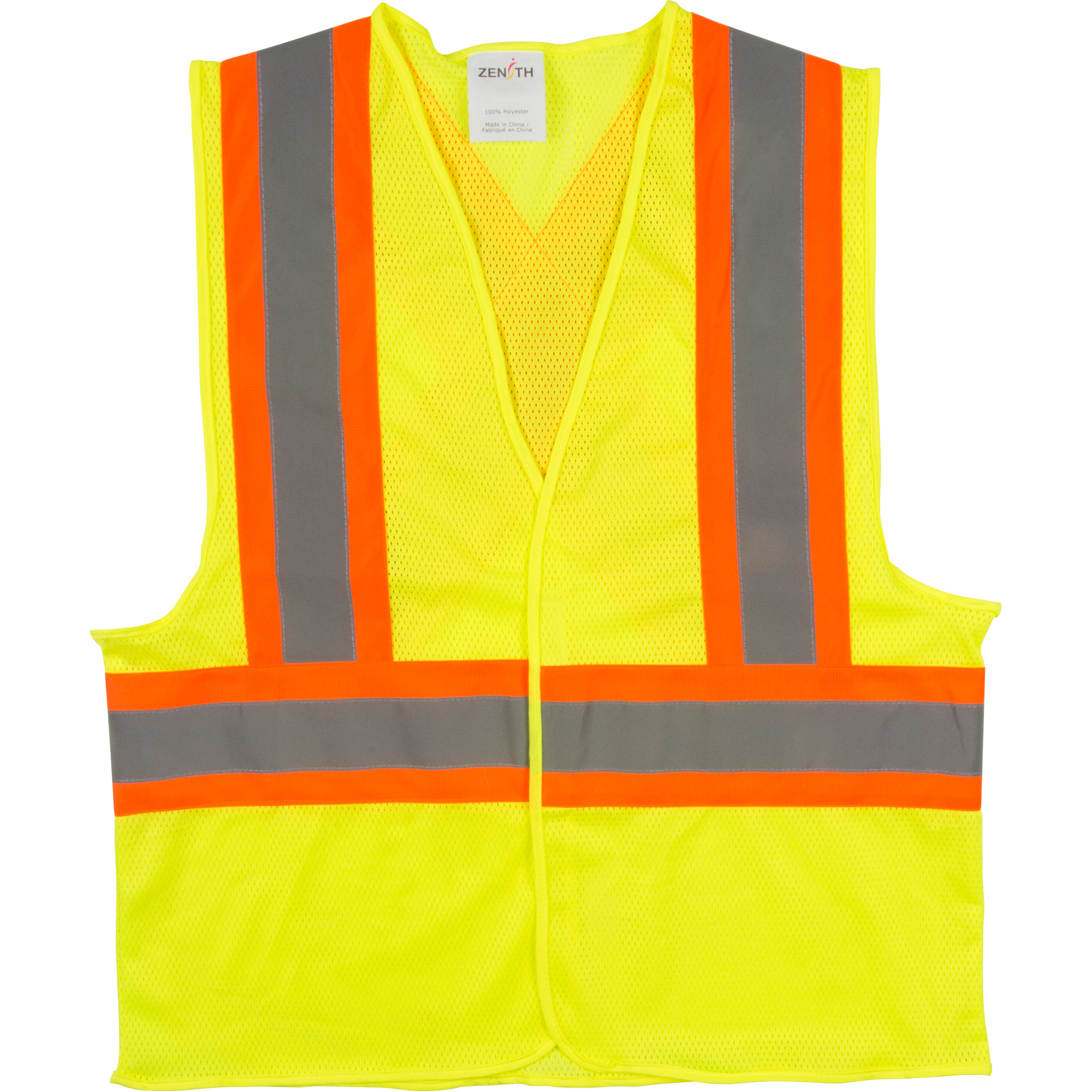 Veste de sécurité pour la circulation, Jaune lime haute visibilité, Grand, Polyester