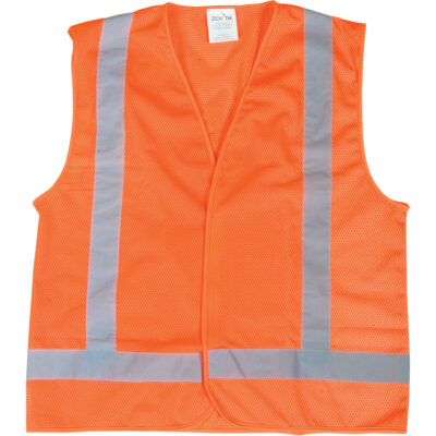 Veste de sécurité pour la circulation, Orange haute visibilité, 2T-Grand, Polyester