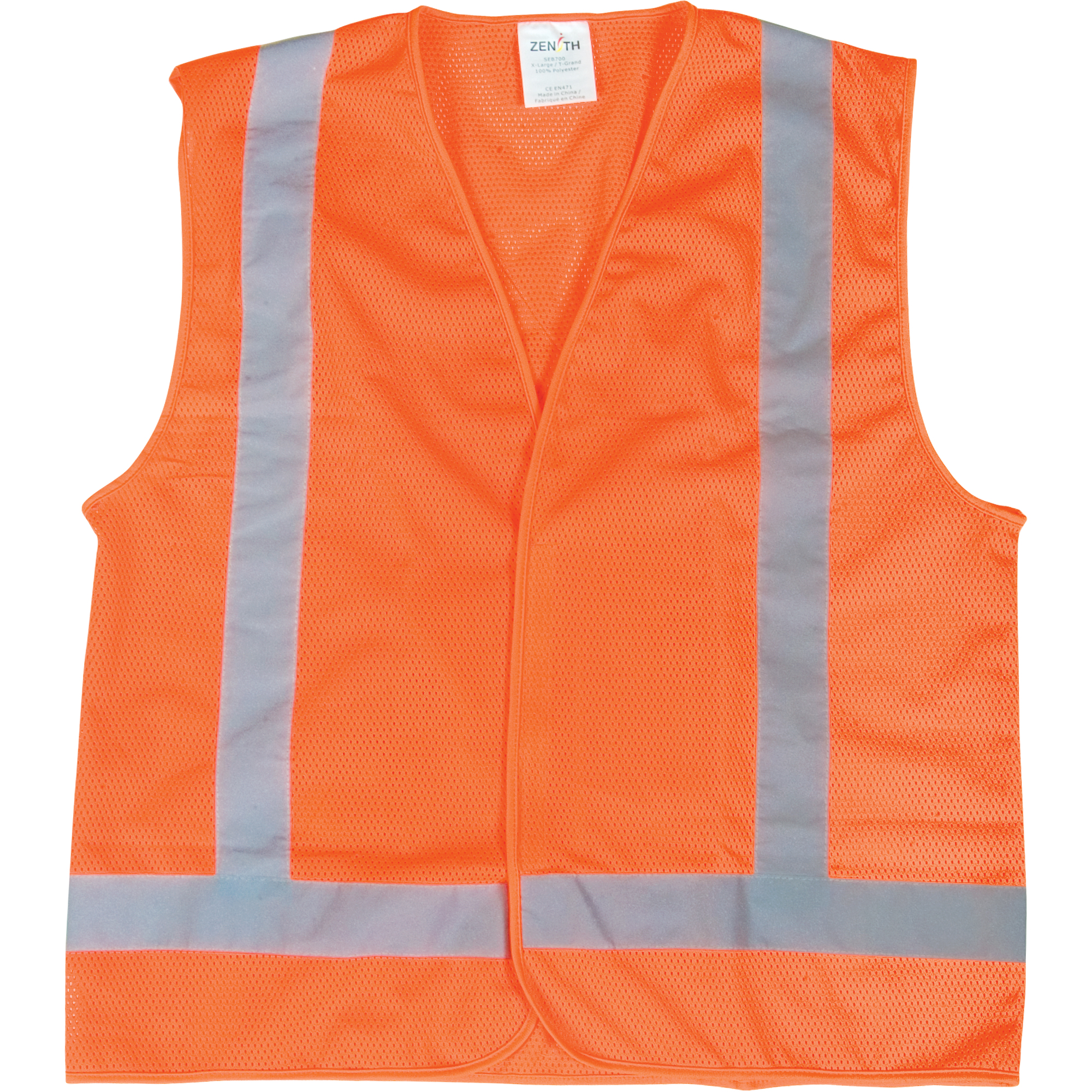 Veste de sécurité pour la circulation, Orange haute visibilité, 2T-Grand, Polyester