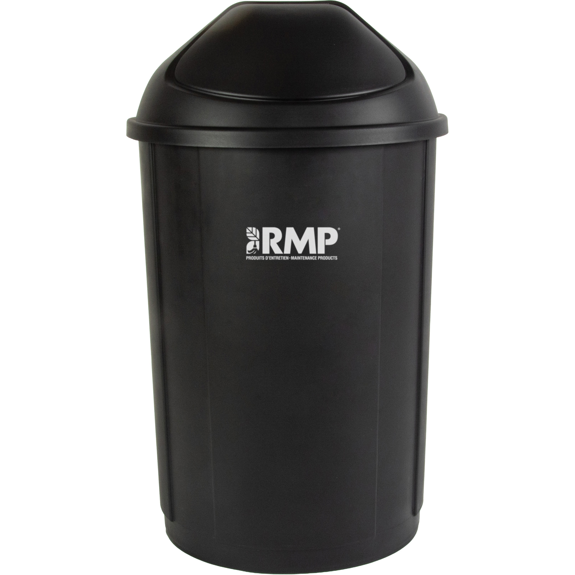 Bac à déchets demi-rond avec couvercle, Polyéthylène, 21 gal. US