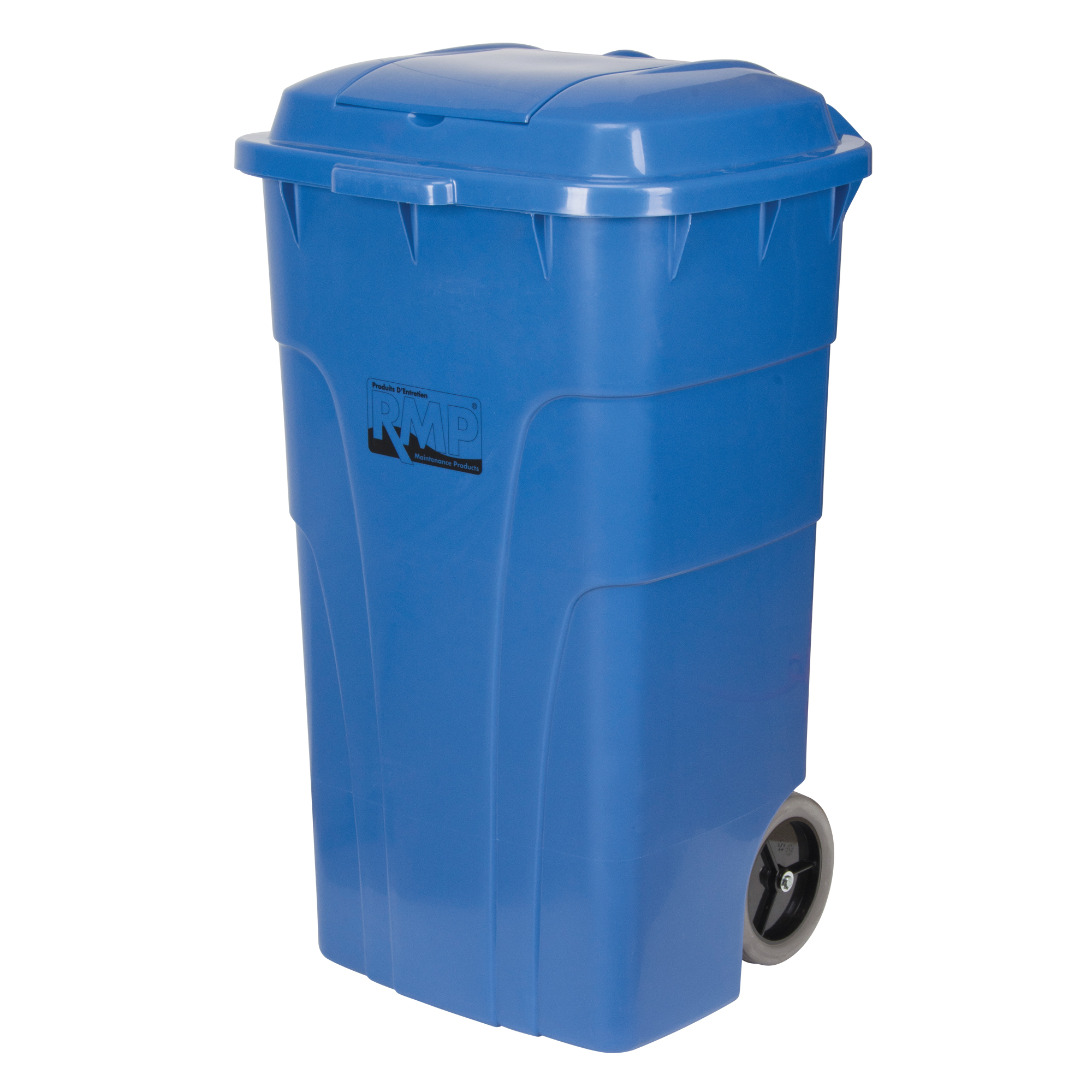 Bac de recyclage roulant, Bord de rue, Polyéthylène, 65 gal. US