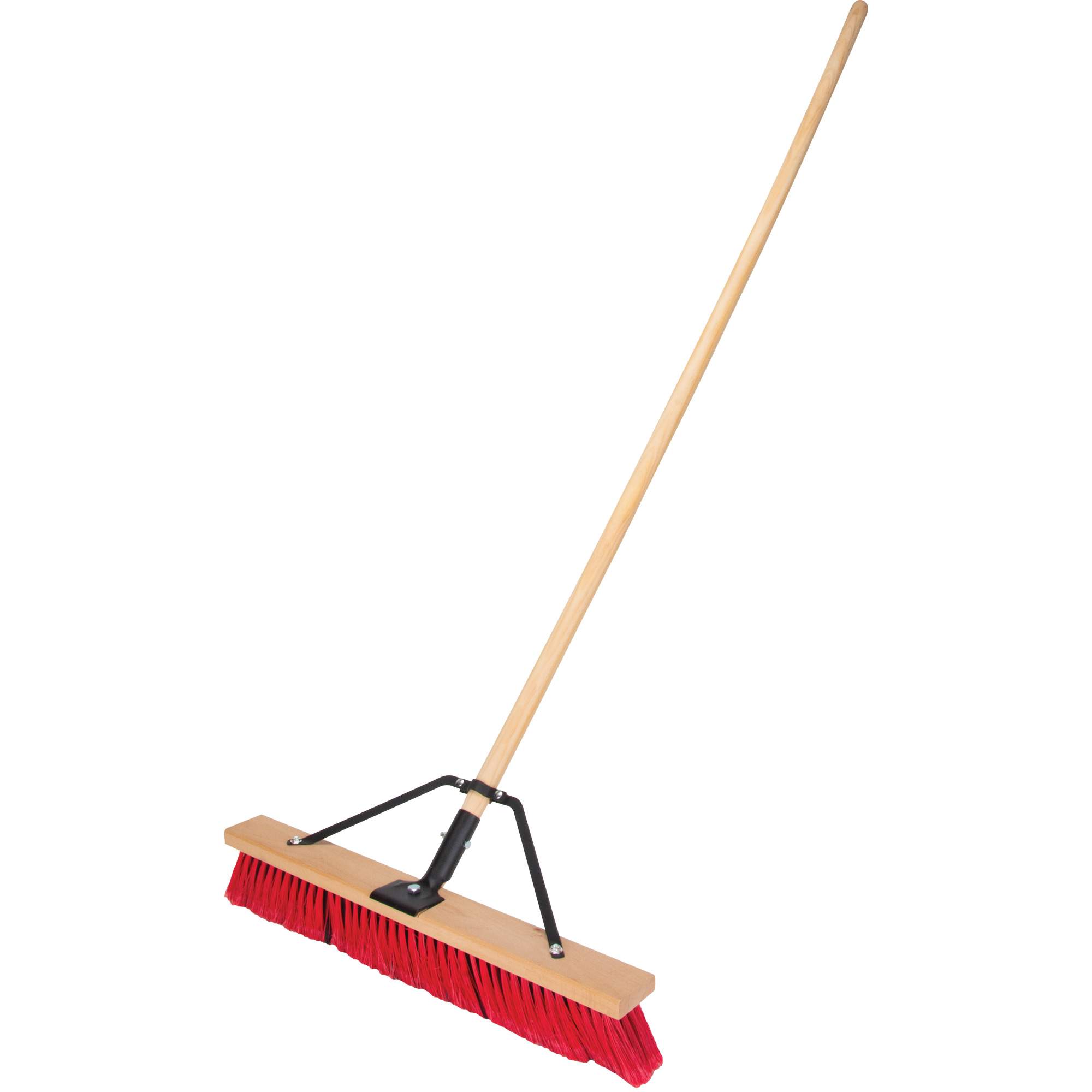 Balai-brosse à manche renforcé, 24", Moyen, Soies PVC