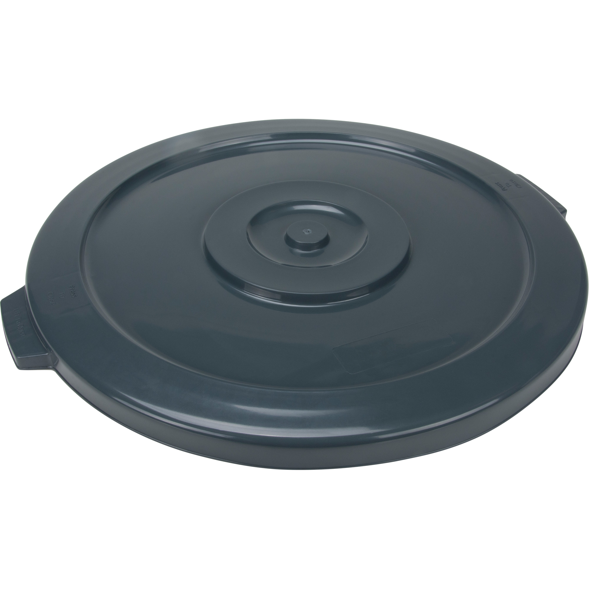Couvercle pour contenant à déchets, Couvercle plat, Plastique/Polyéthylène, Convient aux contenants 24" dia.