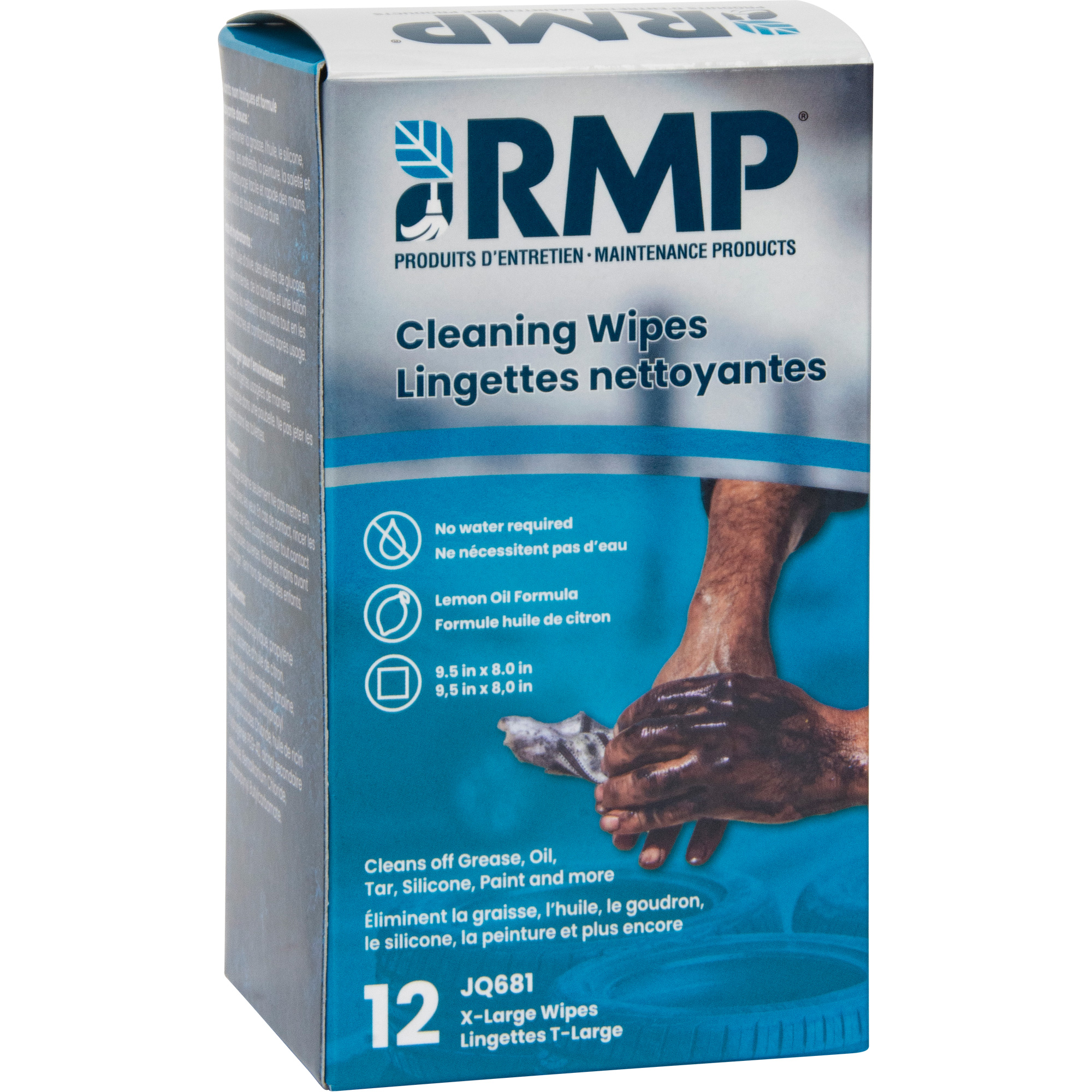 Lingettes nettoyantes emballées individuellement, 12 lingettes, 8" x 9-1/2"