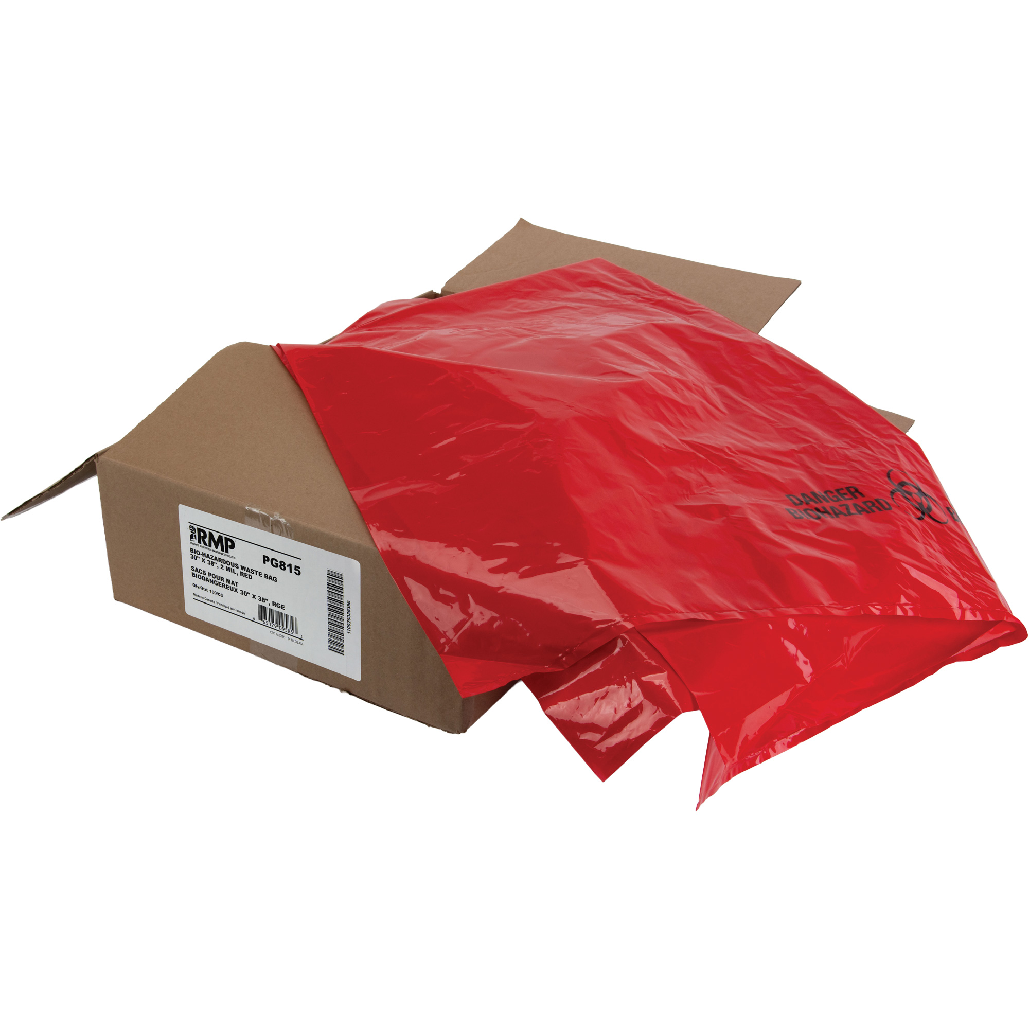 Sacs à déchets, Biorisque, 38" lo x 30" la, 2 mils