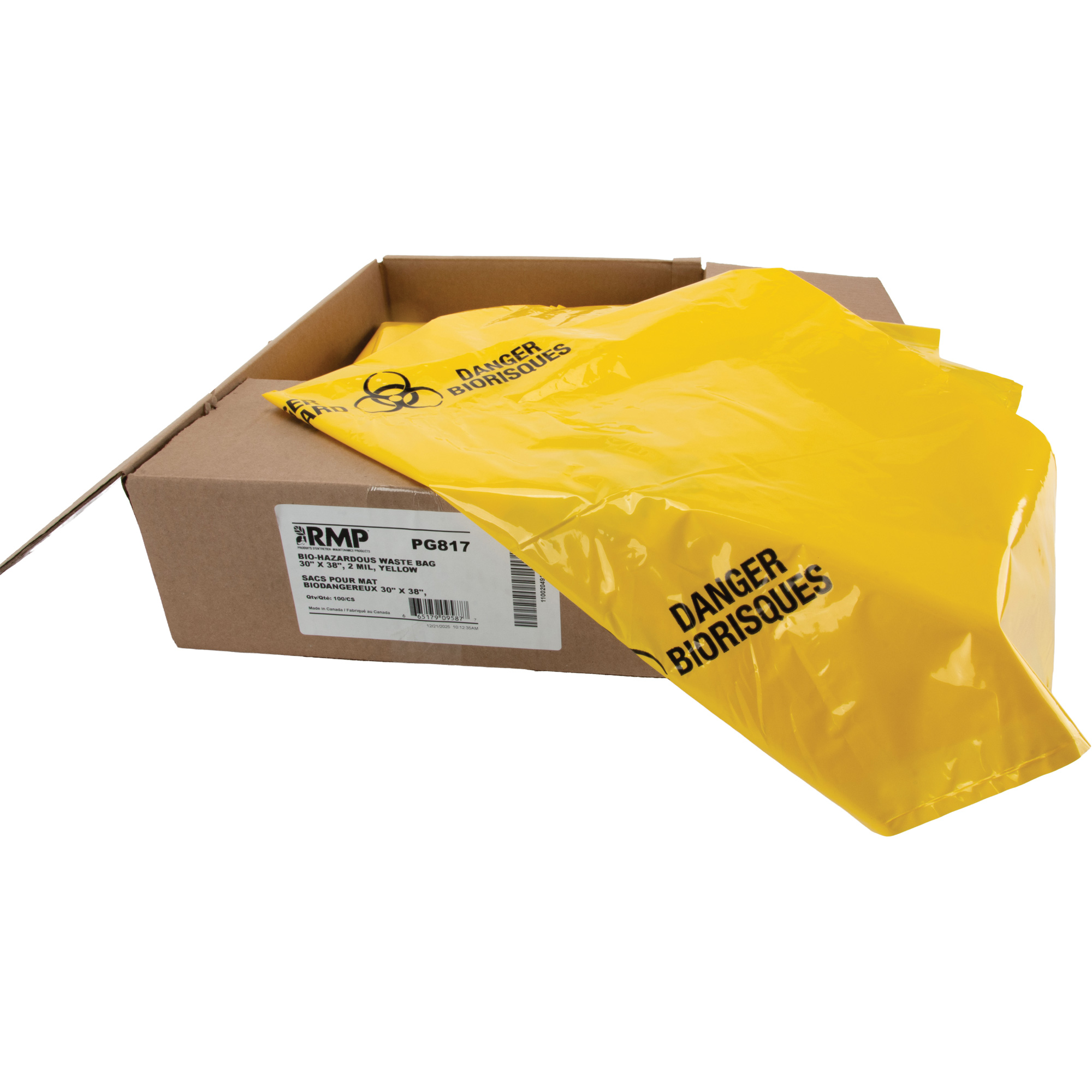 Sacs à déchets, Biorisque, 38" lo x 30" la, 2 mils