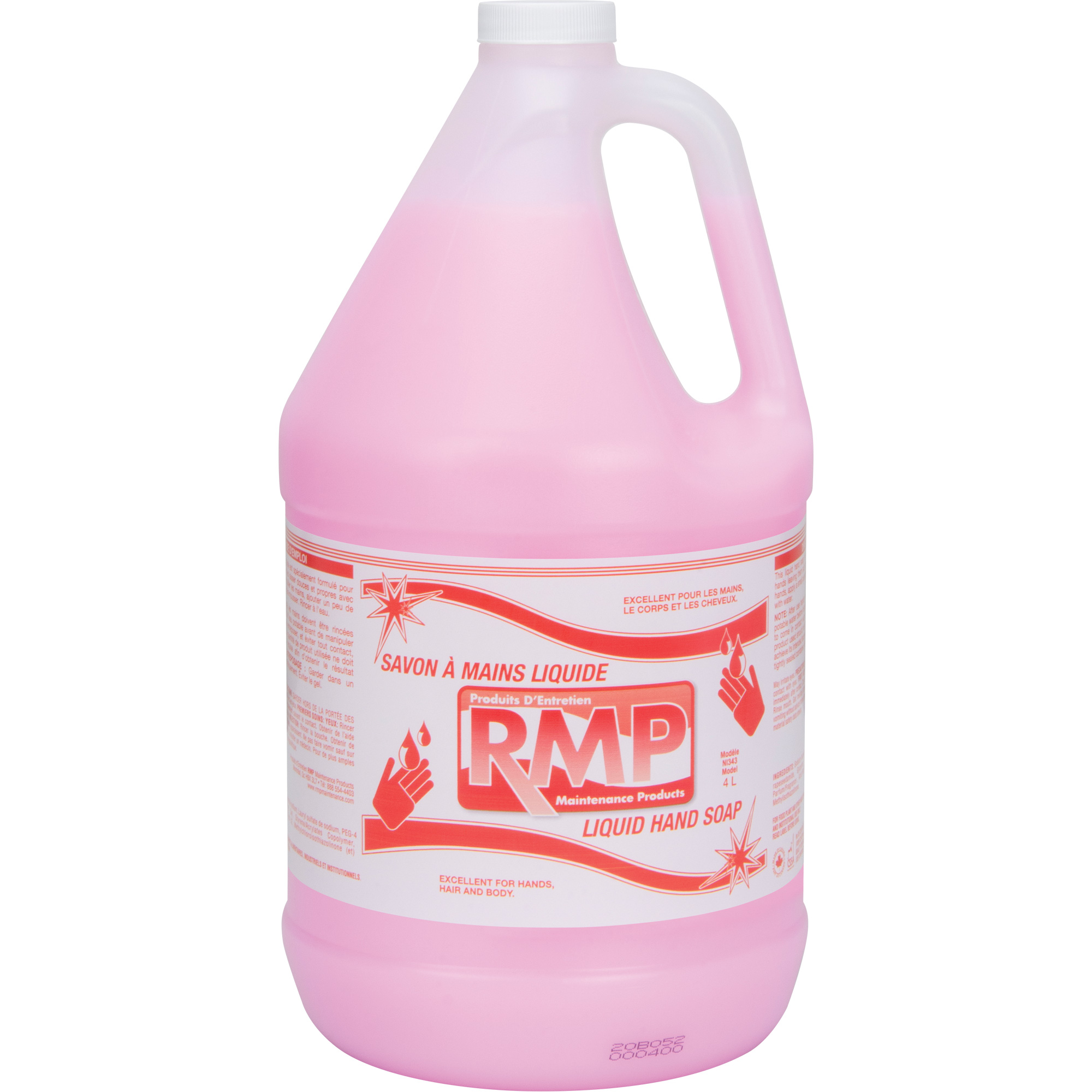 Savon liquide rose pour les mains, Liquide, 4 L, Parfumé