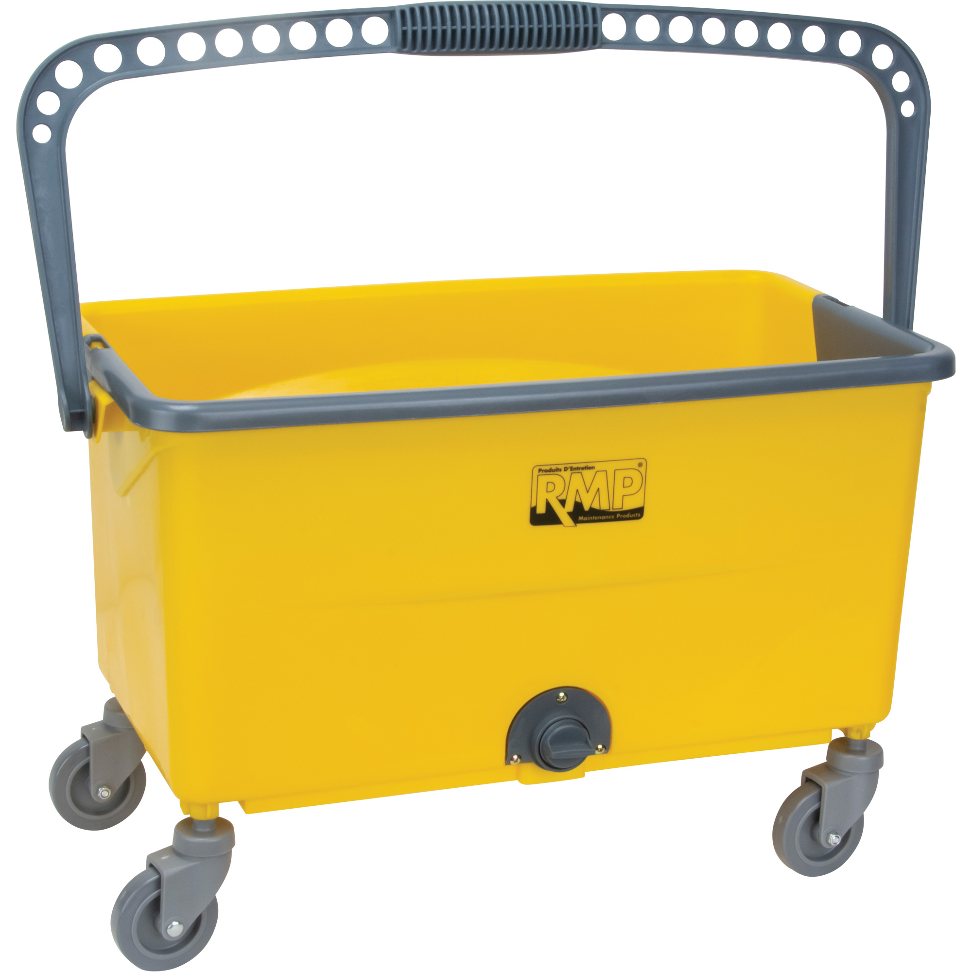 Seau et essoreuse pour vadrouille en microfibres, Passoire, 11 gal. US (44 pintes), Jaune