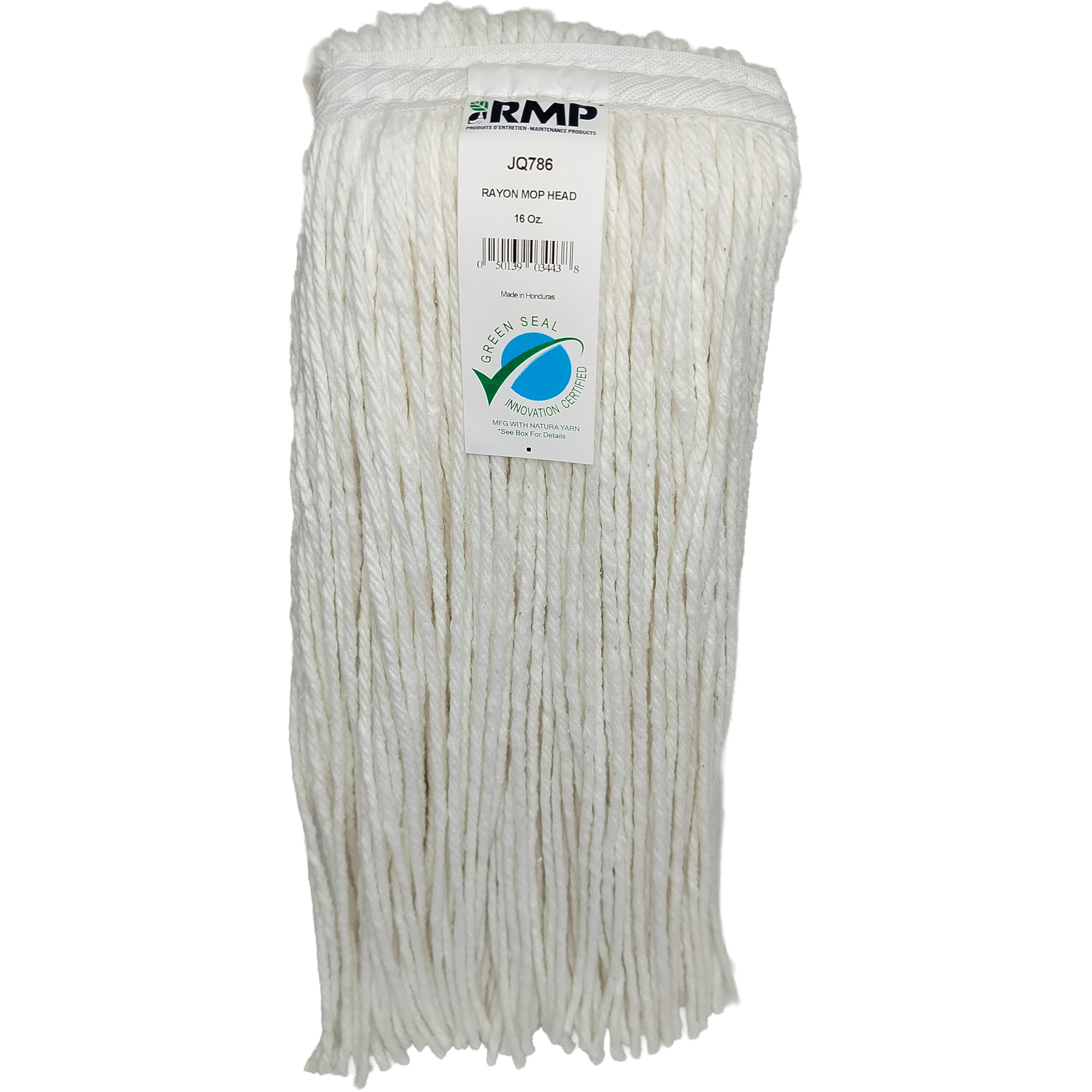 Tête de vadrouille étroite à 4 plis, Rayonne, 16 oz, Style Coupé