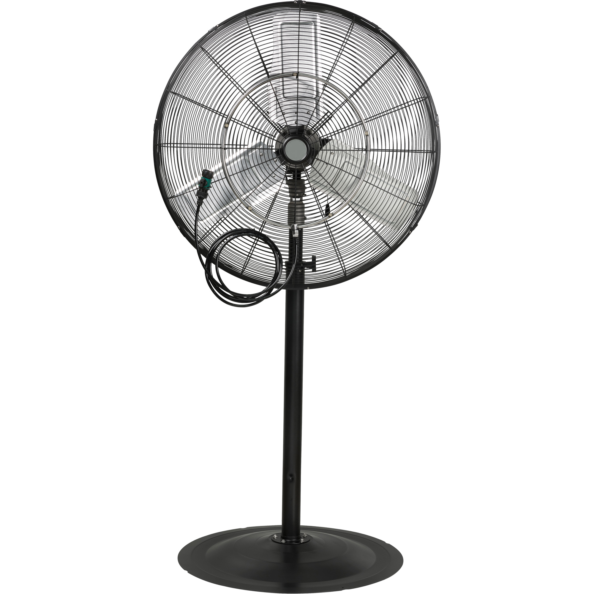 Ventilateur oscillant sur socle avec vaporisation à moteur étanche à l'eau, Robuste, 3 Vitesses, Diamètre de 30"