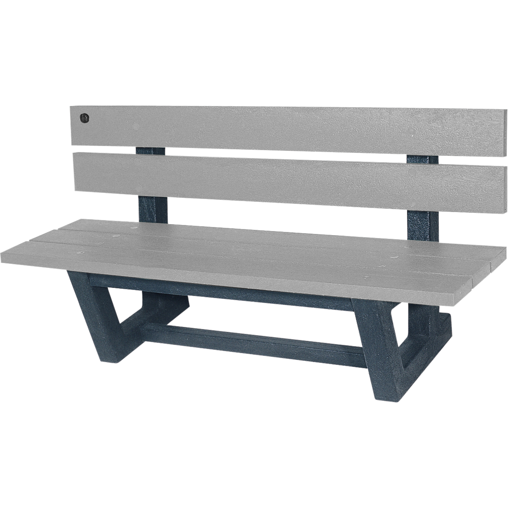 Bancs de parc d'extérieur, Plastique recyclé, 60" lo x 17" la x 17" h, Gris