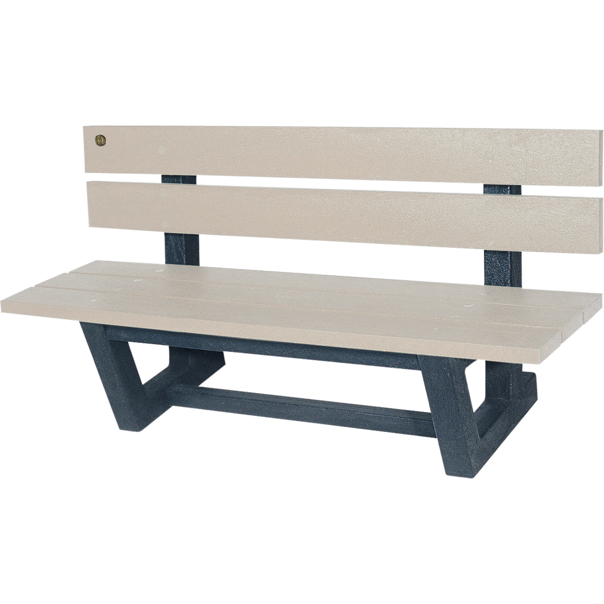 Bancs de parc d'extérieur, Plastique recyclé, 60" lo x 22-13/16" la x 29-13/16" h, Sable
