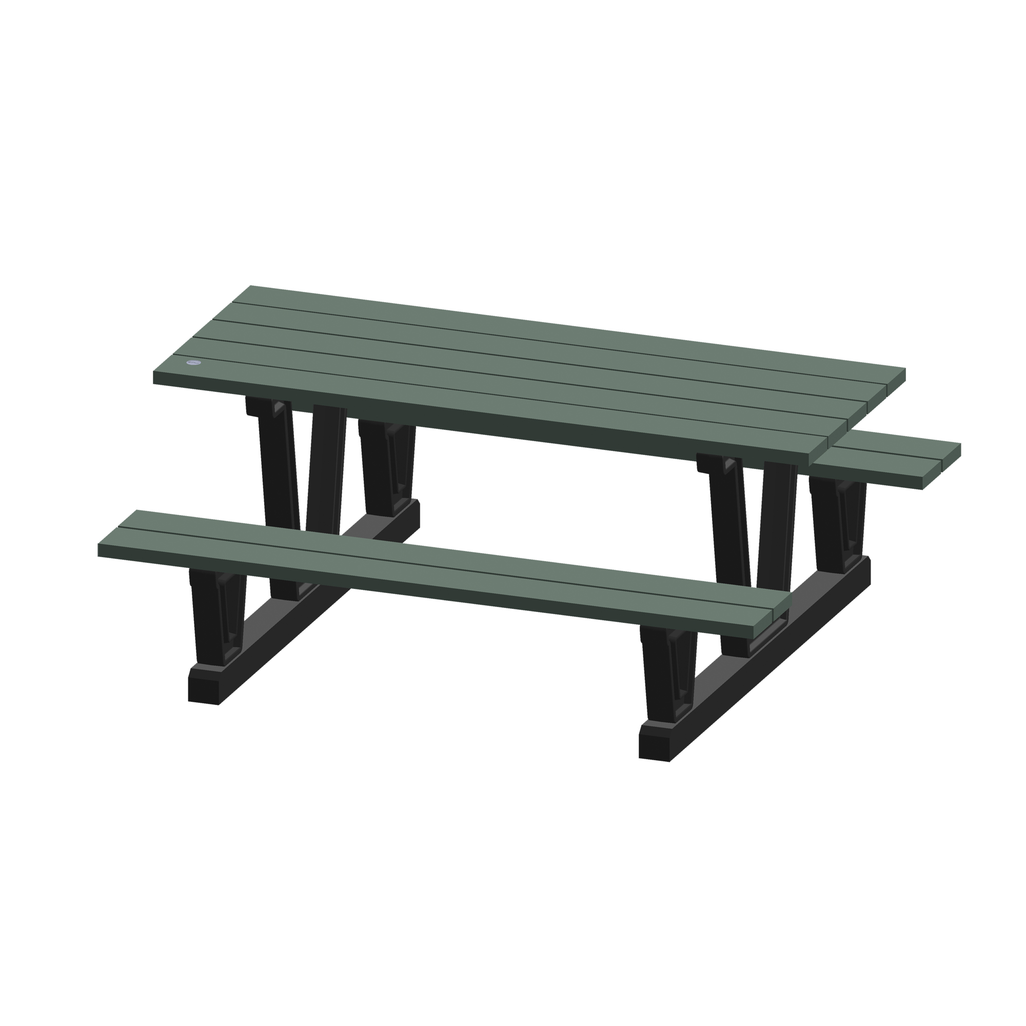 Tables de pique-nique d'extérieur en plastique recyclé, 72" lo x 60-5/16" la, Gris