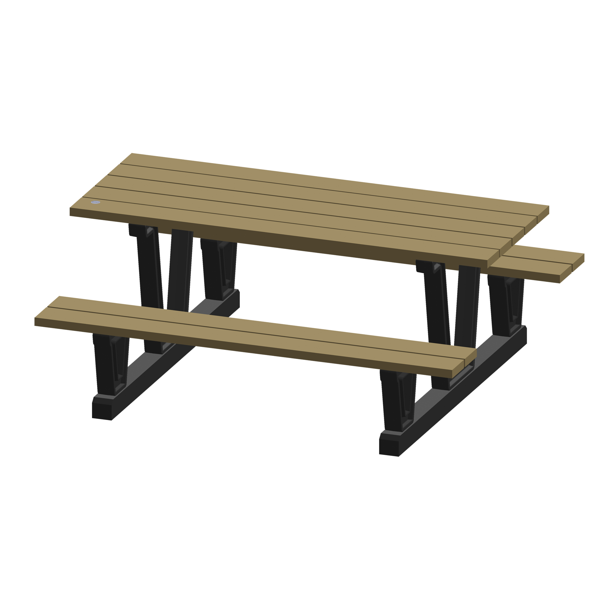 Tables de pique-nique d'extérieur en plastique recyclé, 72" lo x 60-5/16" la, Sable