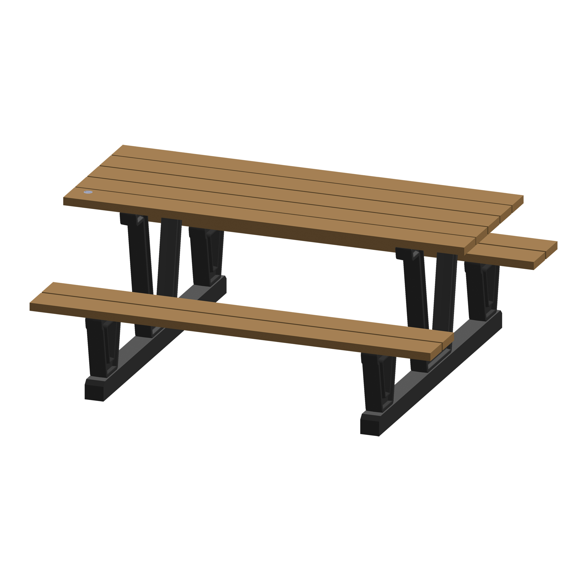 Tables de pique-nique d'extérieur en plastique recyclé, 72" lo x 60-5/16" la, Séquoia