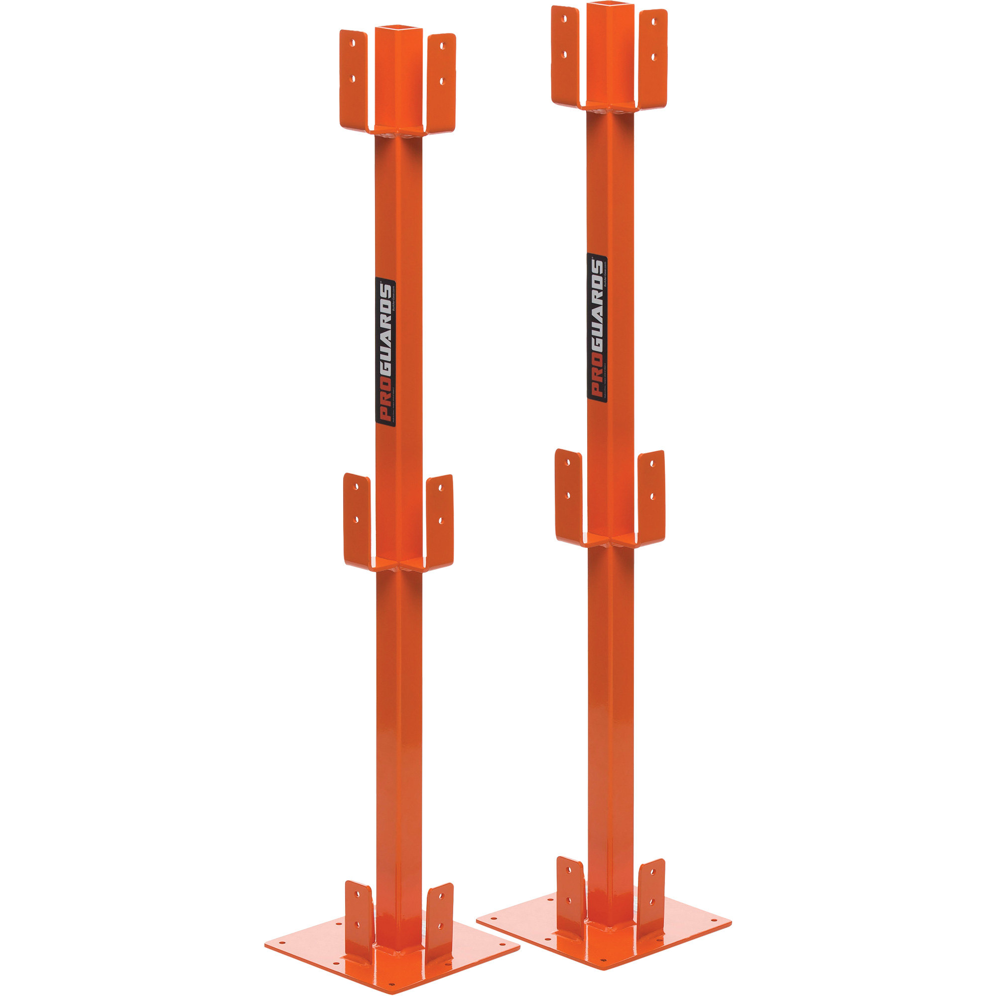 Poteaux temporaires ProGuards pour barrière de sécurité, 8" la x 39" h, Orange