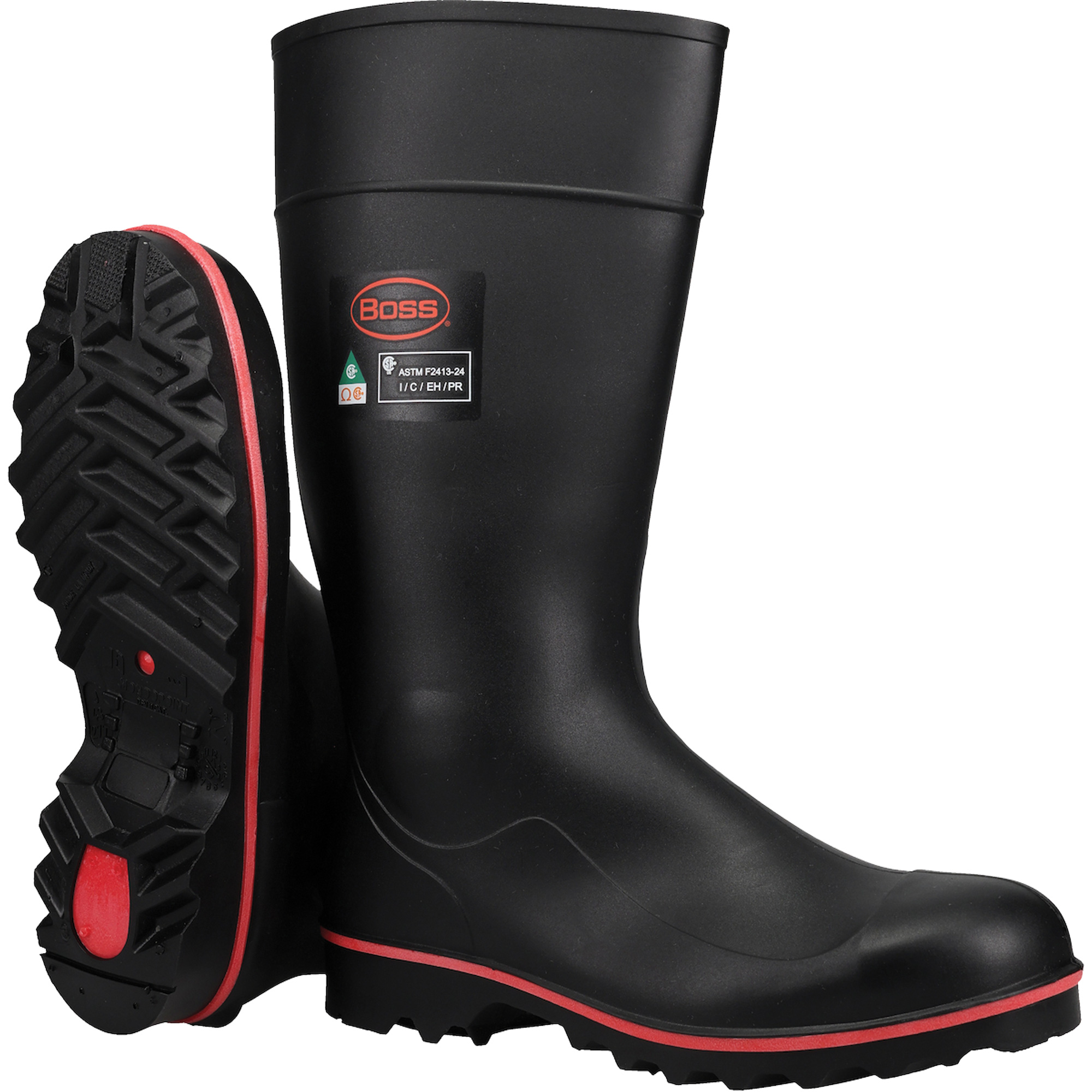 Bottes de sécurité BossMD Footwear avec résistance intégrale aux décharges électriques, Mélange de polymères/PVC, Embout Acier, Pointure 15