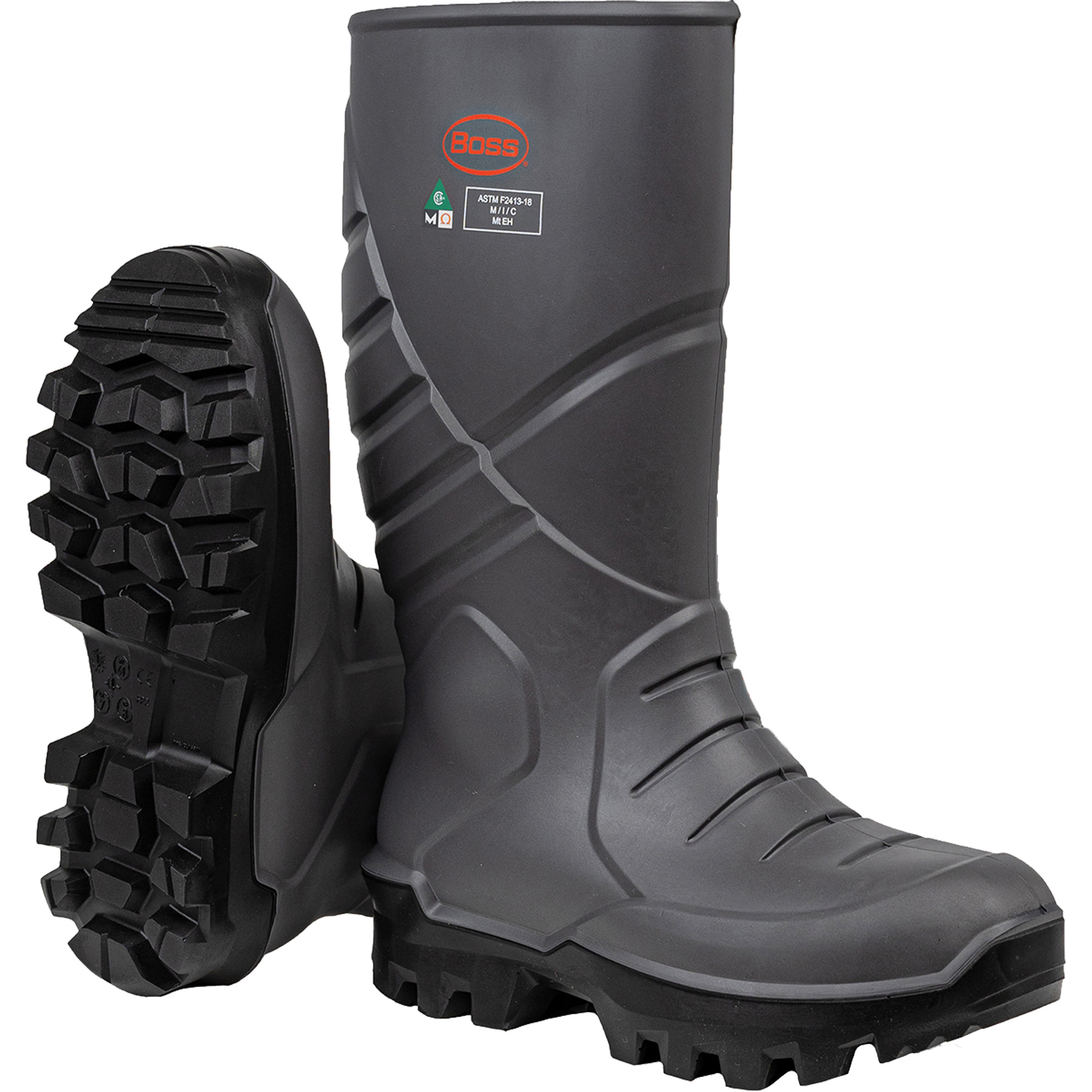 Bottes de sécurité intégrales BossMD avec semelle intermédiaire et protège-métatarse interne, Polyuréthane thermique, Embout Acier, Semelle Résistant aux perforations, Pointure 10