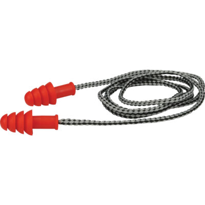 Bouchons d'oreilles réutilisables en TPR de PIPMD, Avec cordon, Paire - Boîte pour vente au détail, 27 dB NRR, Taille unique
