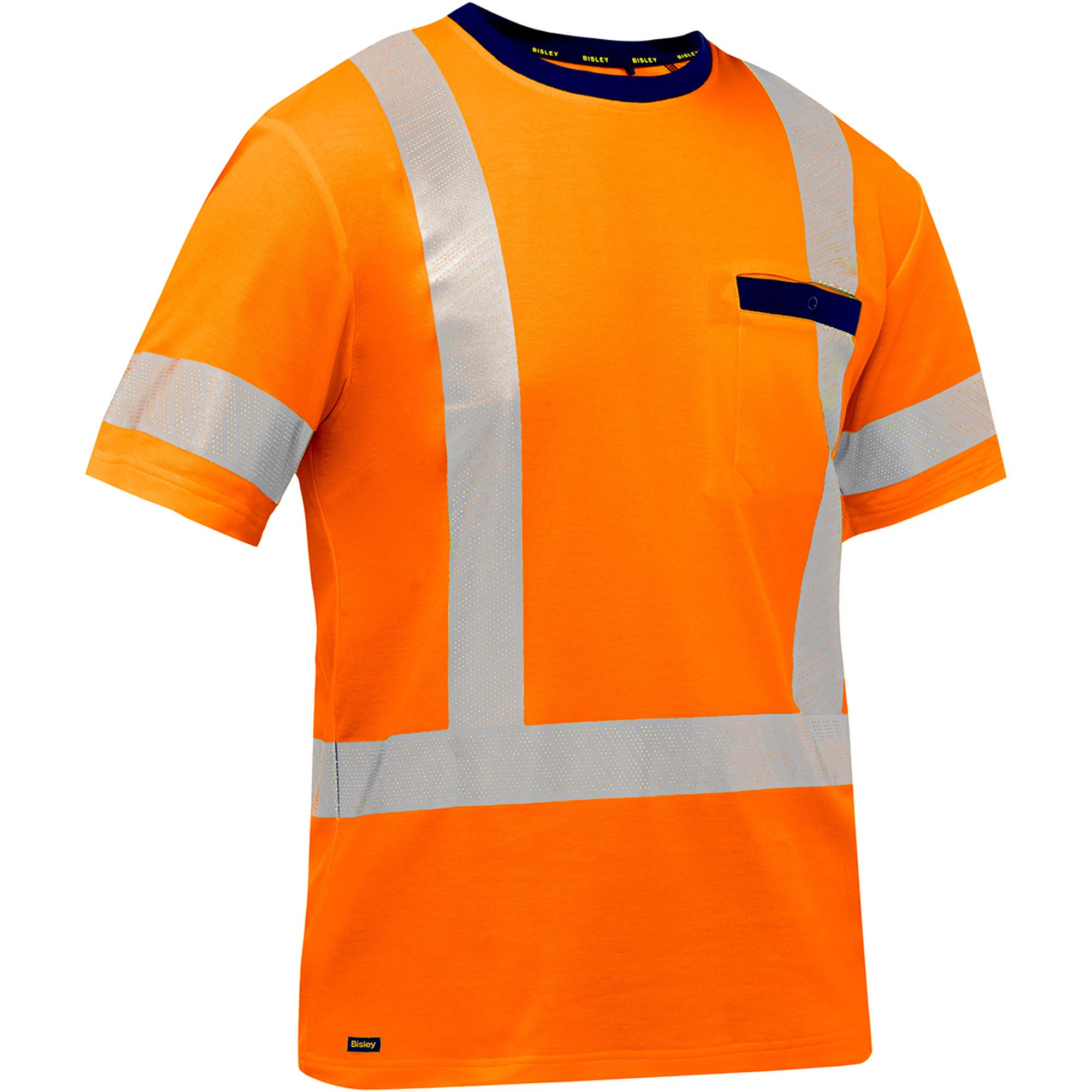 Chemise à manches courtes et X au dos BisleyMD, Poly-coton, 4T-Grand, Orange haute visibilité