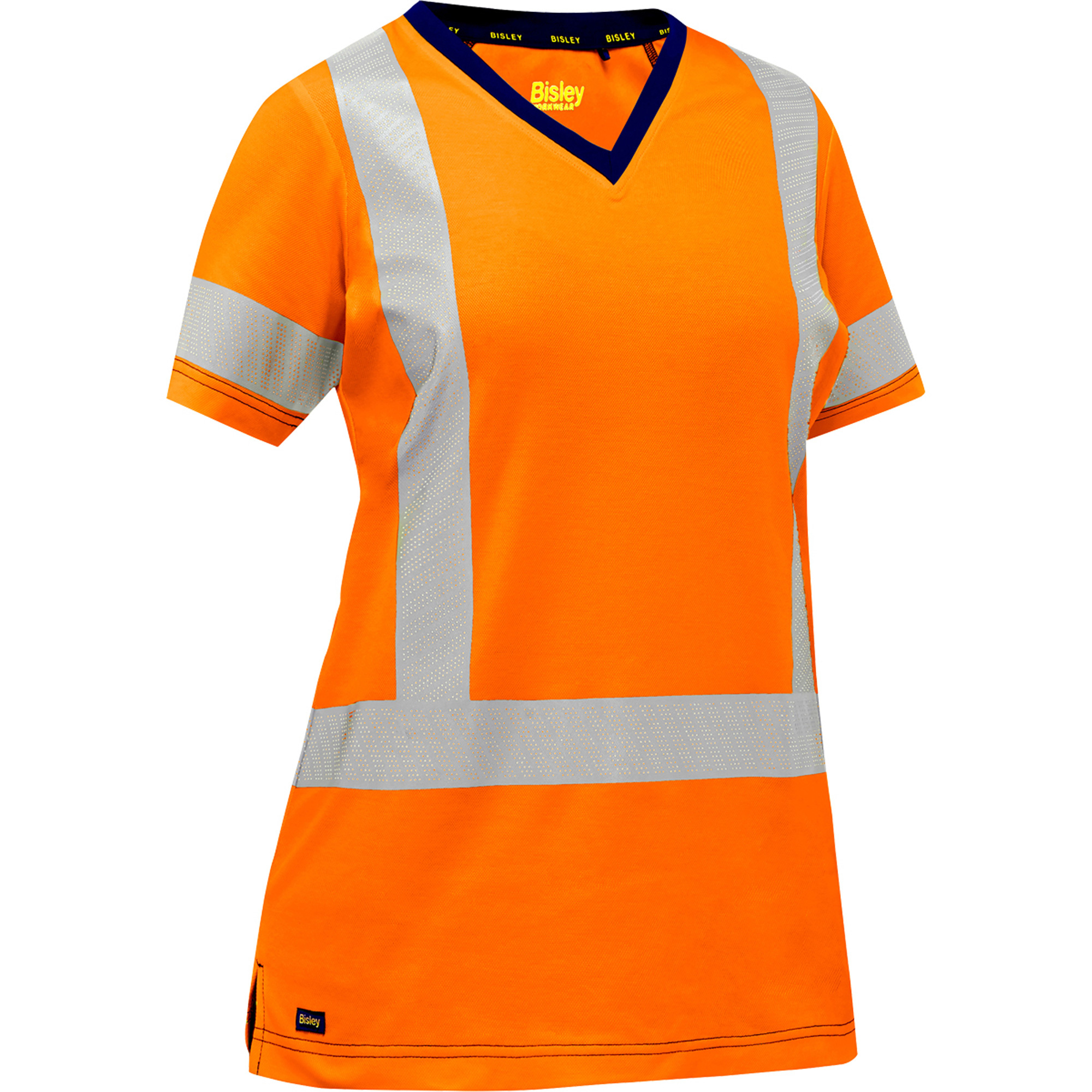 Chemise à manches courtes et X au dos BisleyMD pour femmes, Poly-coton, 3T-Grand, Orange haute visibilité
