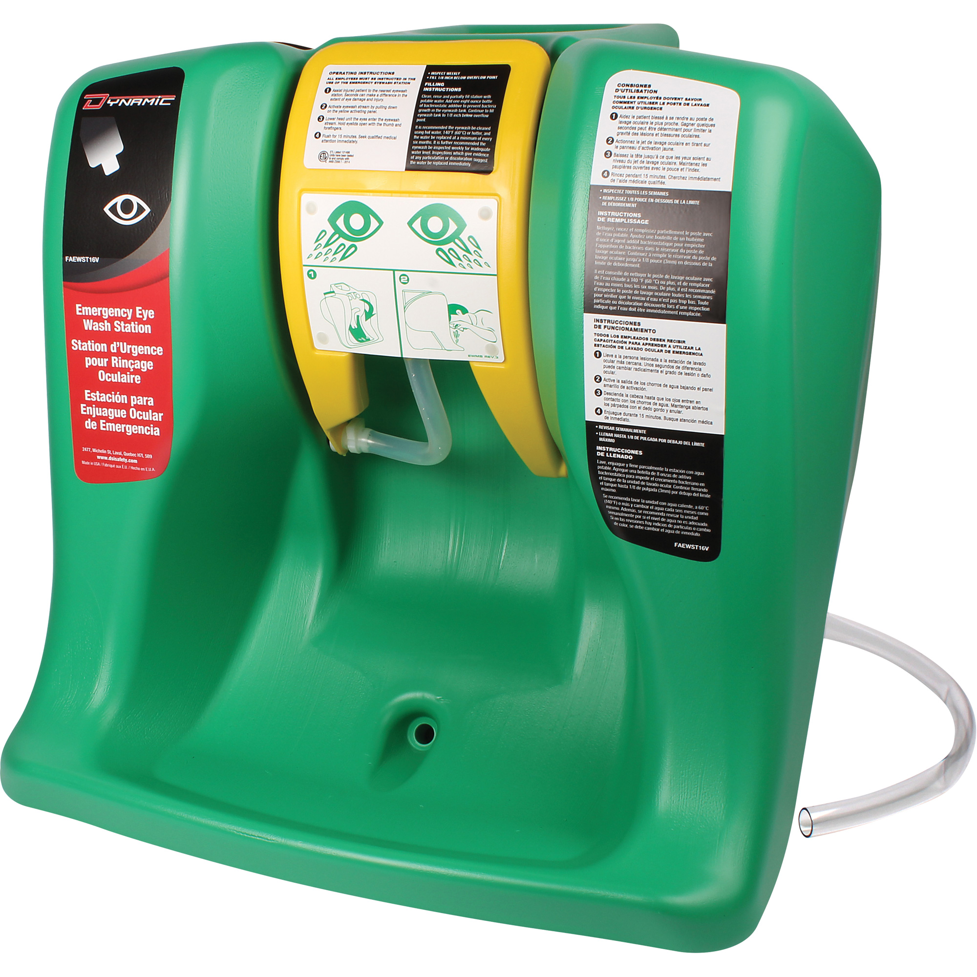 Douche oculaire DynamicMC, Alimenté par gravité, Capacité 16 gal., Conformité ANSI Z358.1