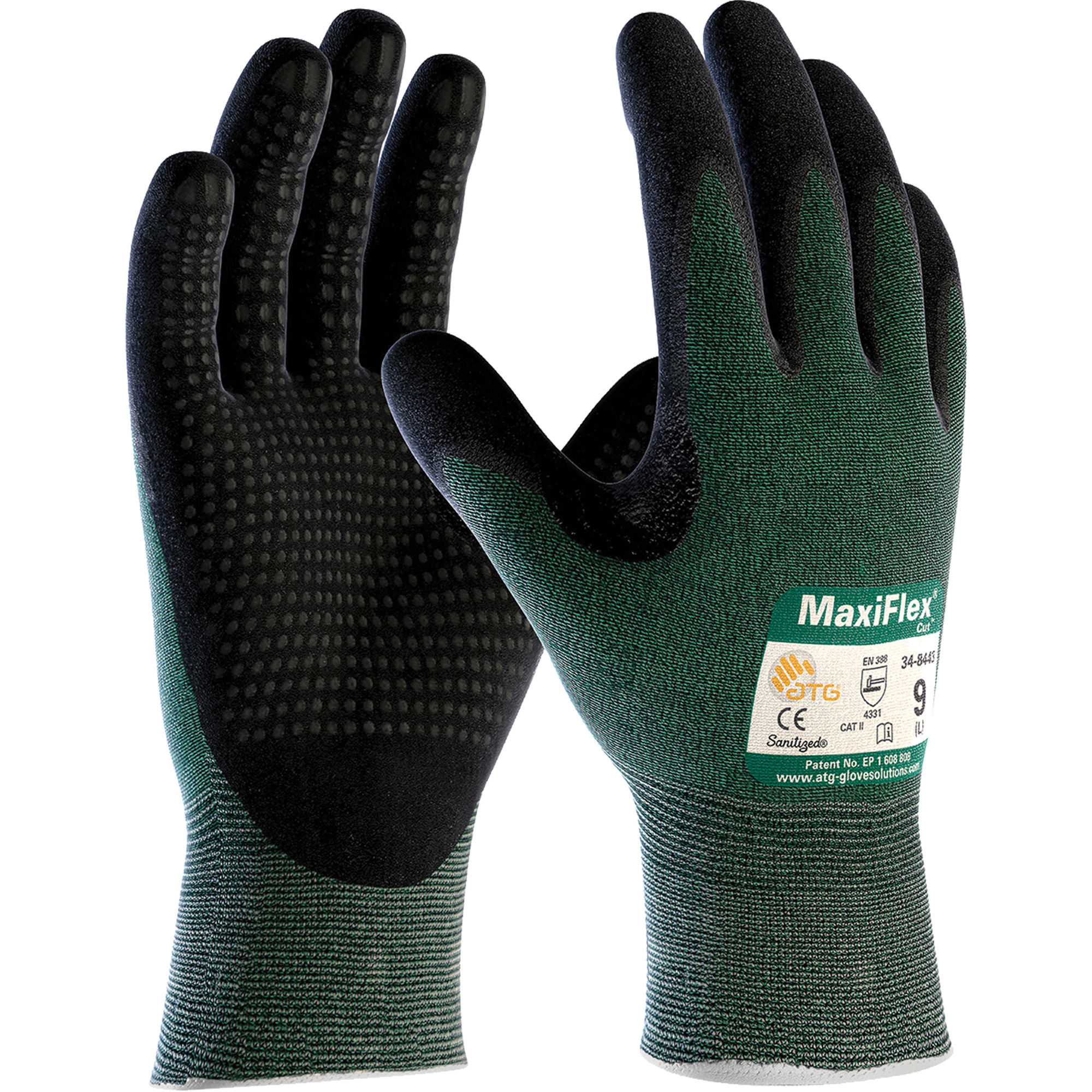 Gants ATG MaxiFlexMD CutMC, Taille 2T-Grand, Calibre 15, Revêtement Mousse de nitrile, Enveloppe en Fil technique, ASTM ANSI niveau A2/EN 388 niveau 3/EN 388 niveau B