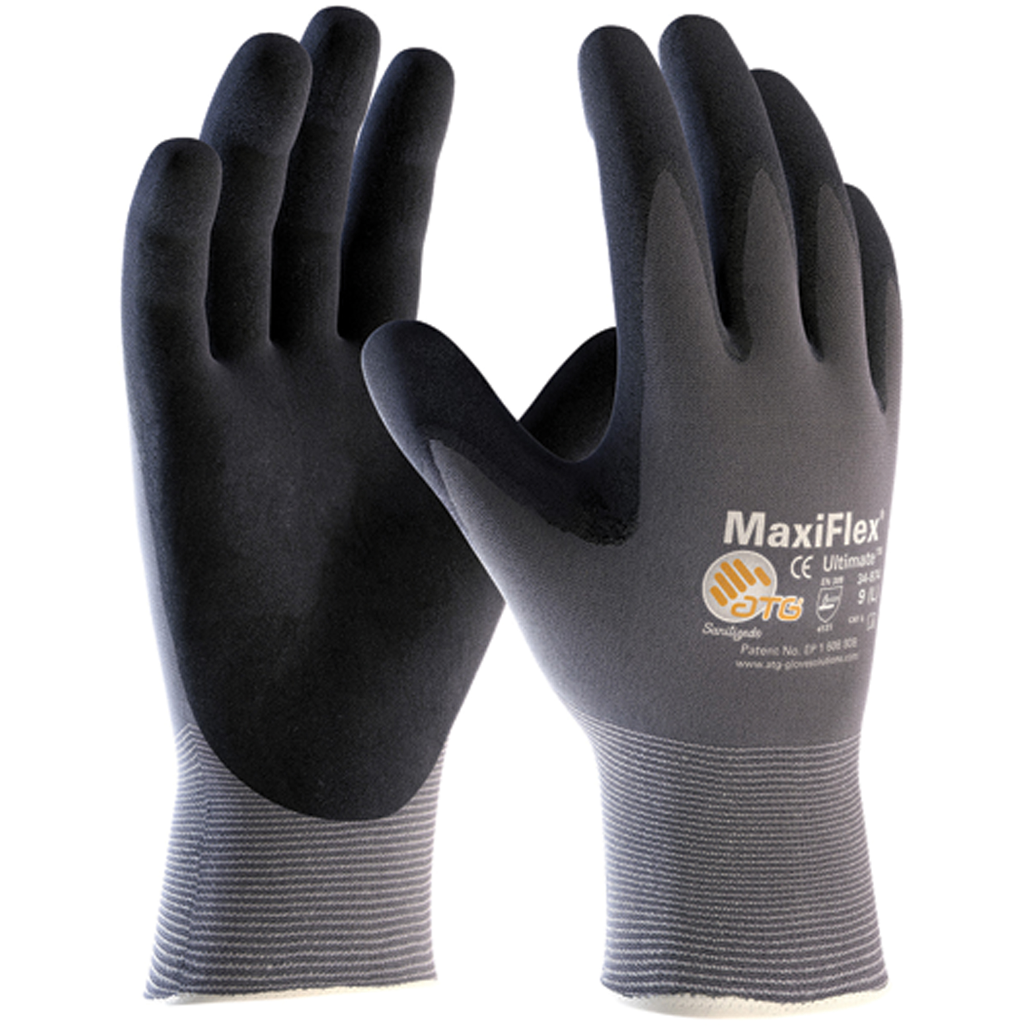 Gants ATG MaxiFlexMD UltimateMC, 11/2T-Grand, Rêvetement Mousse de nitrile, Calibre 15, Enveloppe en Nylon