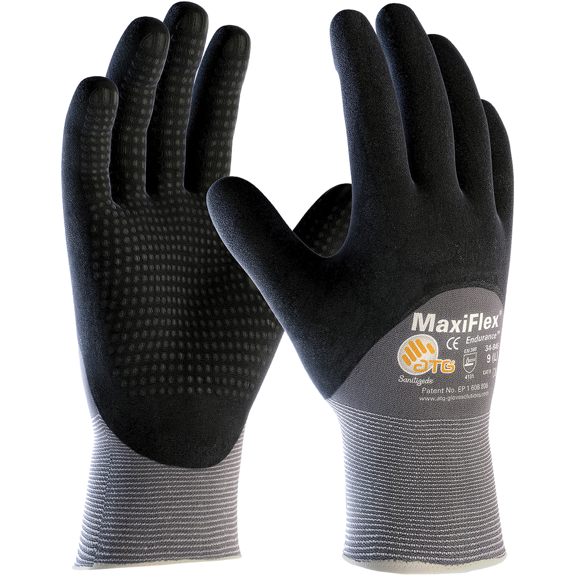 Gants compatibles avec les écrans tactiles ATG MaxiFlexMD EnduranceMC, 2T-Grand, Rêvetement Nitrile, Calibre 15, Enveloppe en Nylon