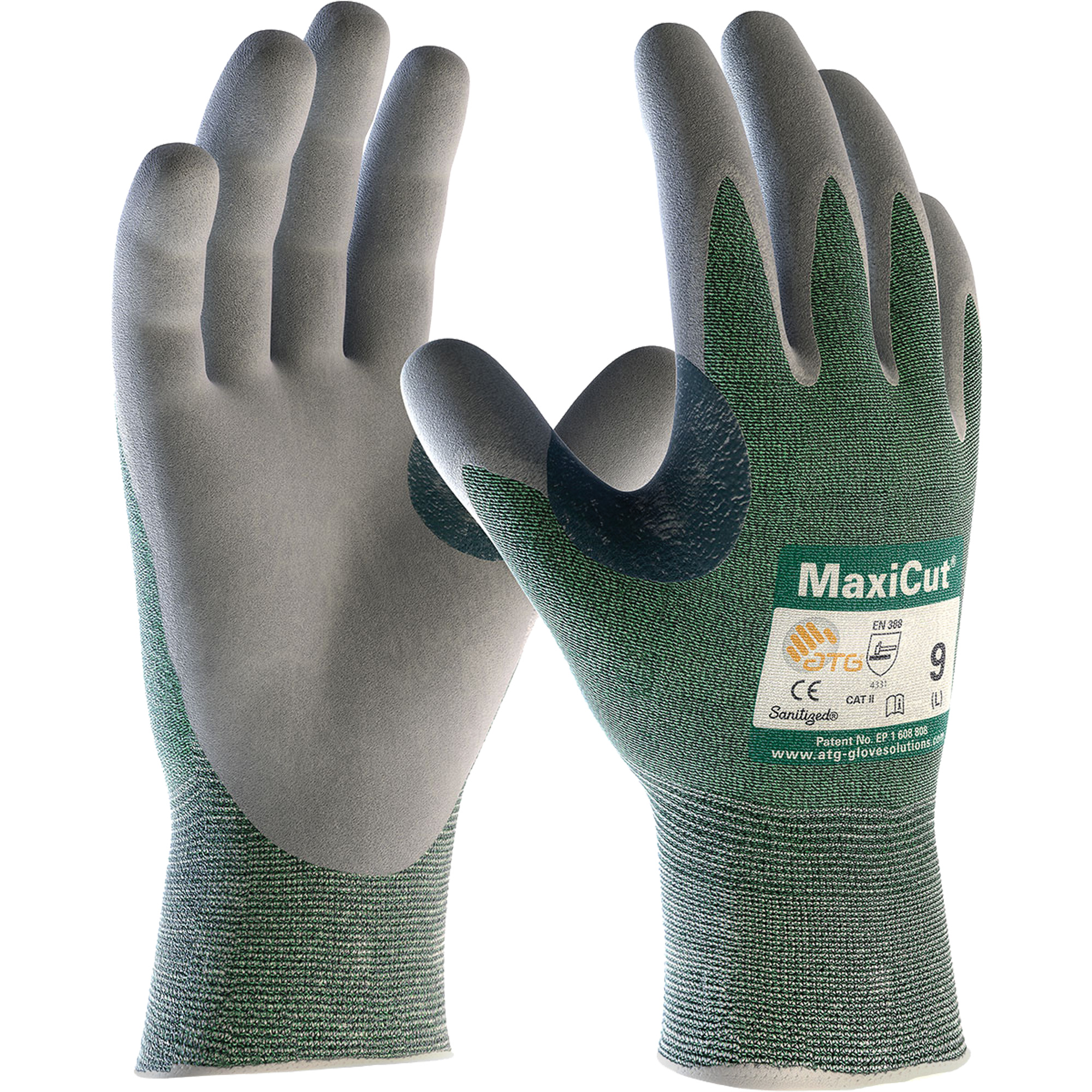 Gants en tissu technique résistant aux coupures ATG MaxiCutMD, Taille 2T-Grand, Calibre 15, Revêtement Nitrile, Enveloppe en Fil technique, ASTM ANSI niveau A2/EN 388 niveau 3/EN 388 niveau B