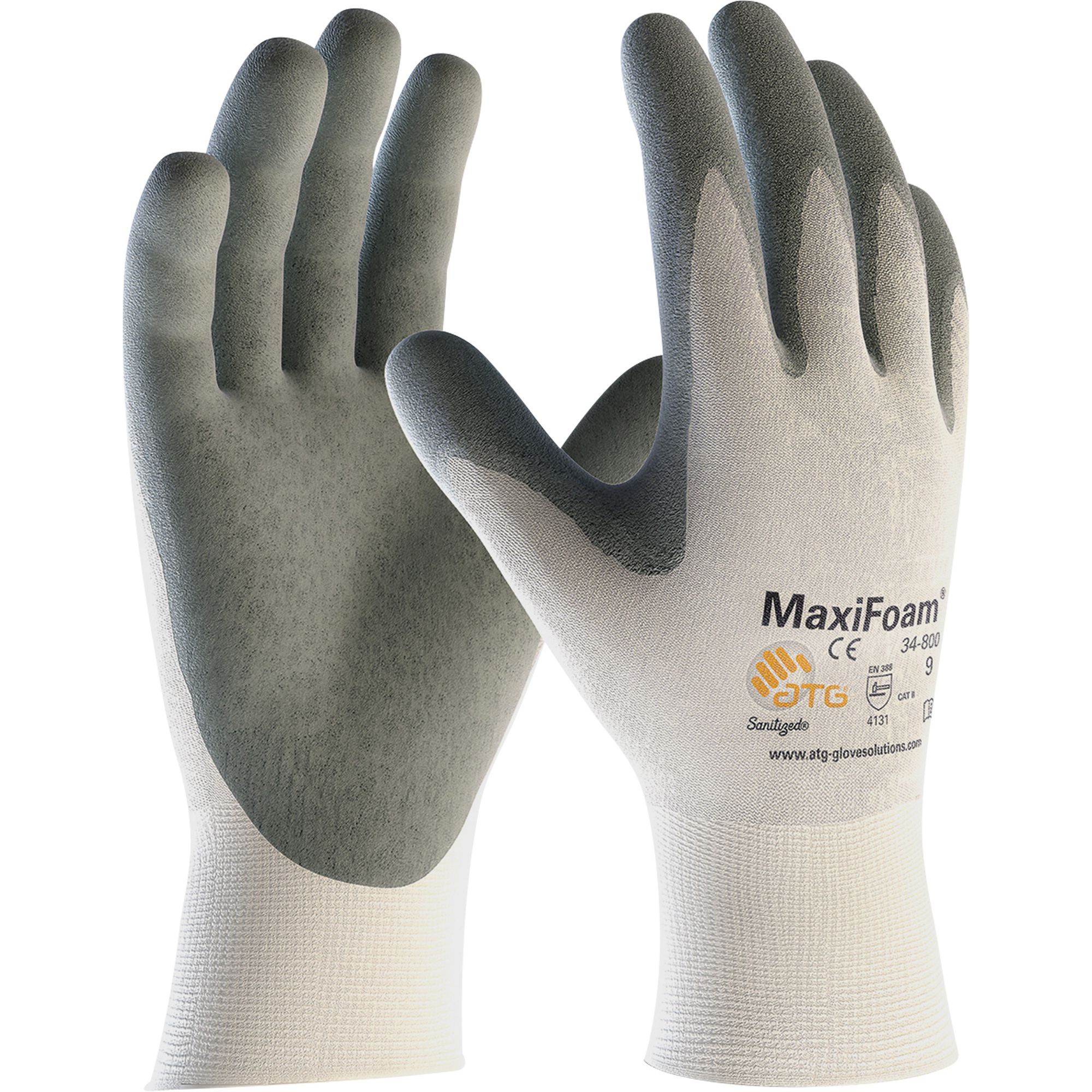 Gants en tricot sans couture de qualité supérieure ATG MaxiFoamMD, T-Grand, Rêvetement Nitrile, Calibre 15, Enveloppe en Nylon