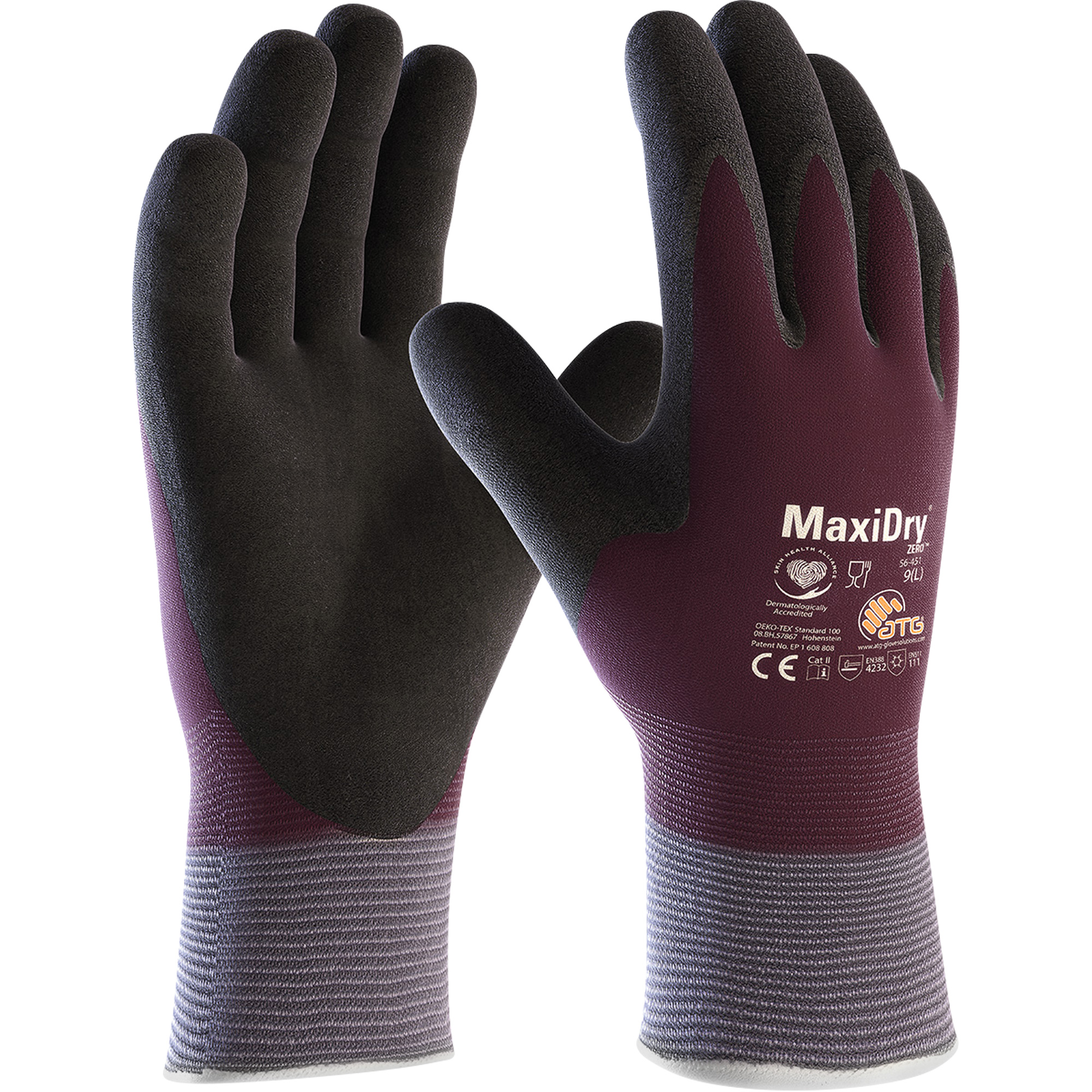 Gants enduits avec doublure isolante ATG MaxiDryMD ZeroMC, Petit, Rêvetement Mousse de nitrile, Calibre 15, Enveloppe en Nylon/Spand