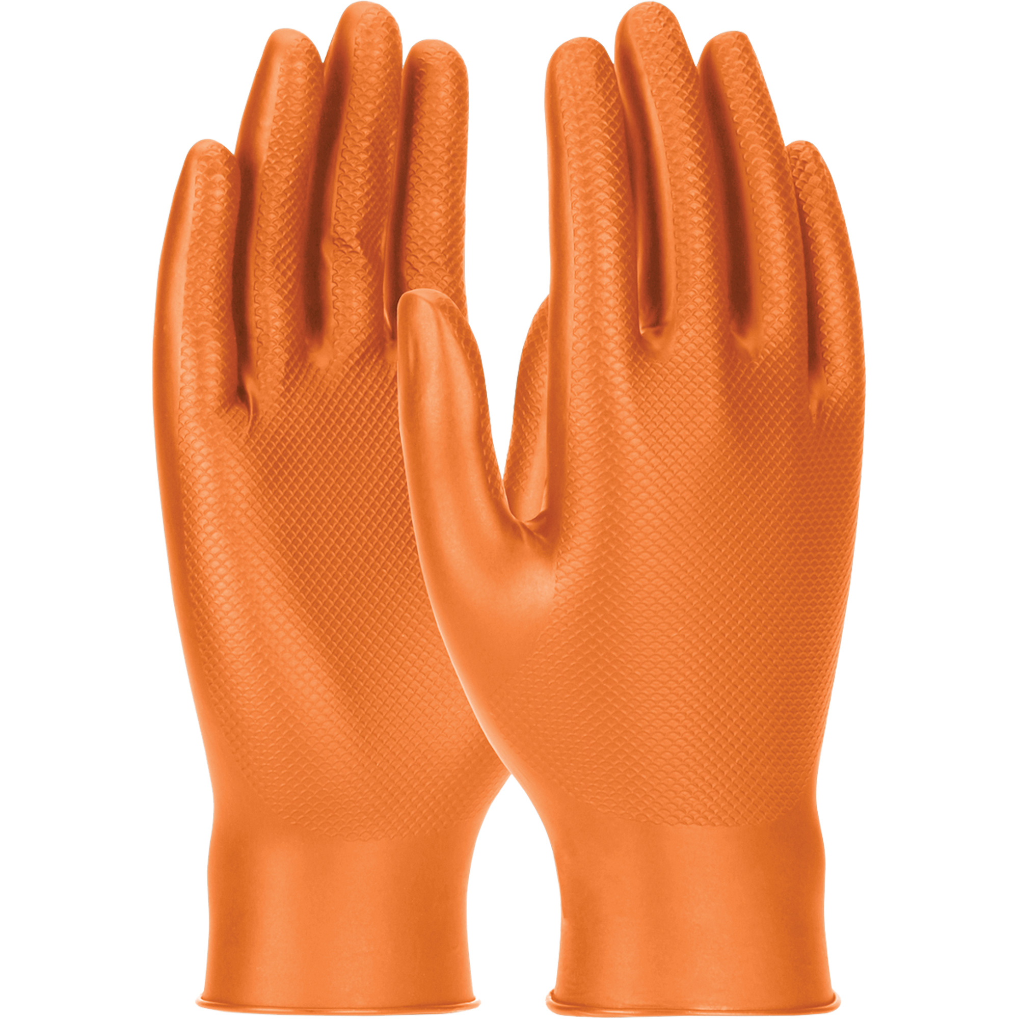 Gants jetables ambidextres GrippazMC Skins, Moyen, Nitrile, 6 mils, Sans poudre, Orange