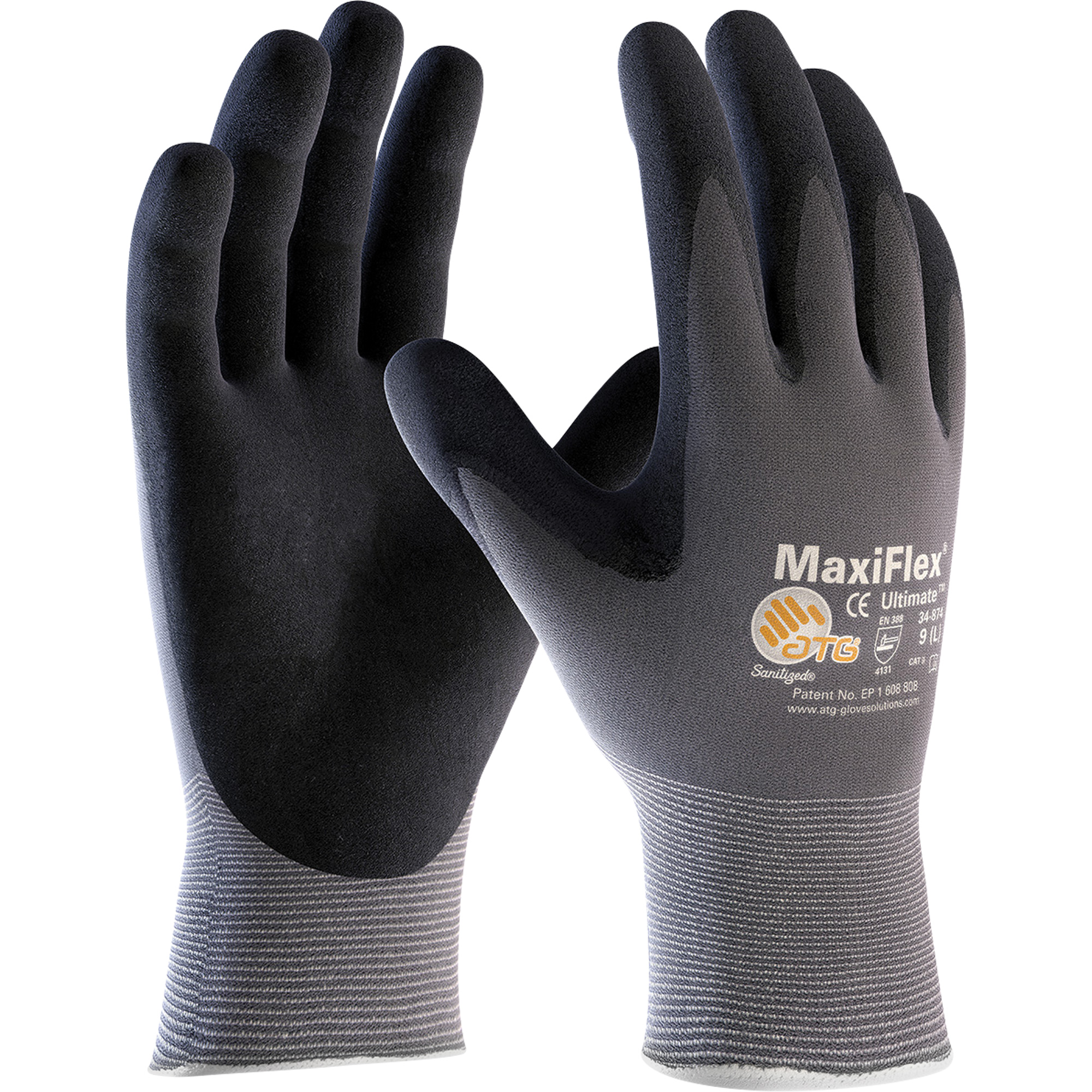 Gants MaxiFlexMD UltimateMC ATG, 10/T-Grand, Rêvetement Mousse de nitrile, Calibre 15, Enveloppe en Nylon