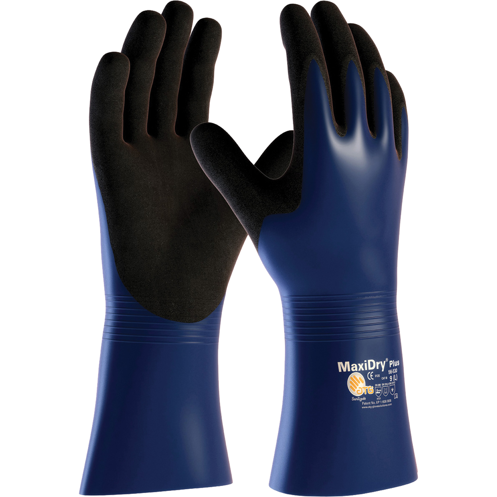 Gants résistant aux produits chimiques et aux coupures ATG MaxiDryMD PlusMC, Moyen, Rêvetement Nitrile, Enveloppe en Nylon/Élasthanne