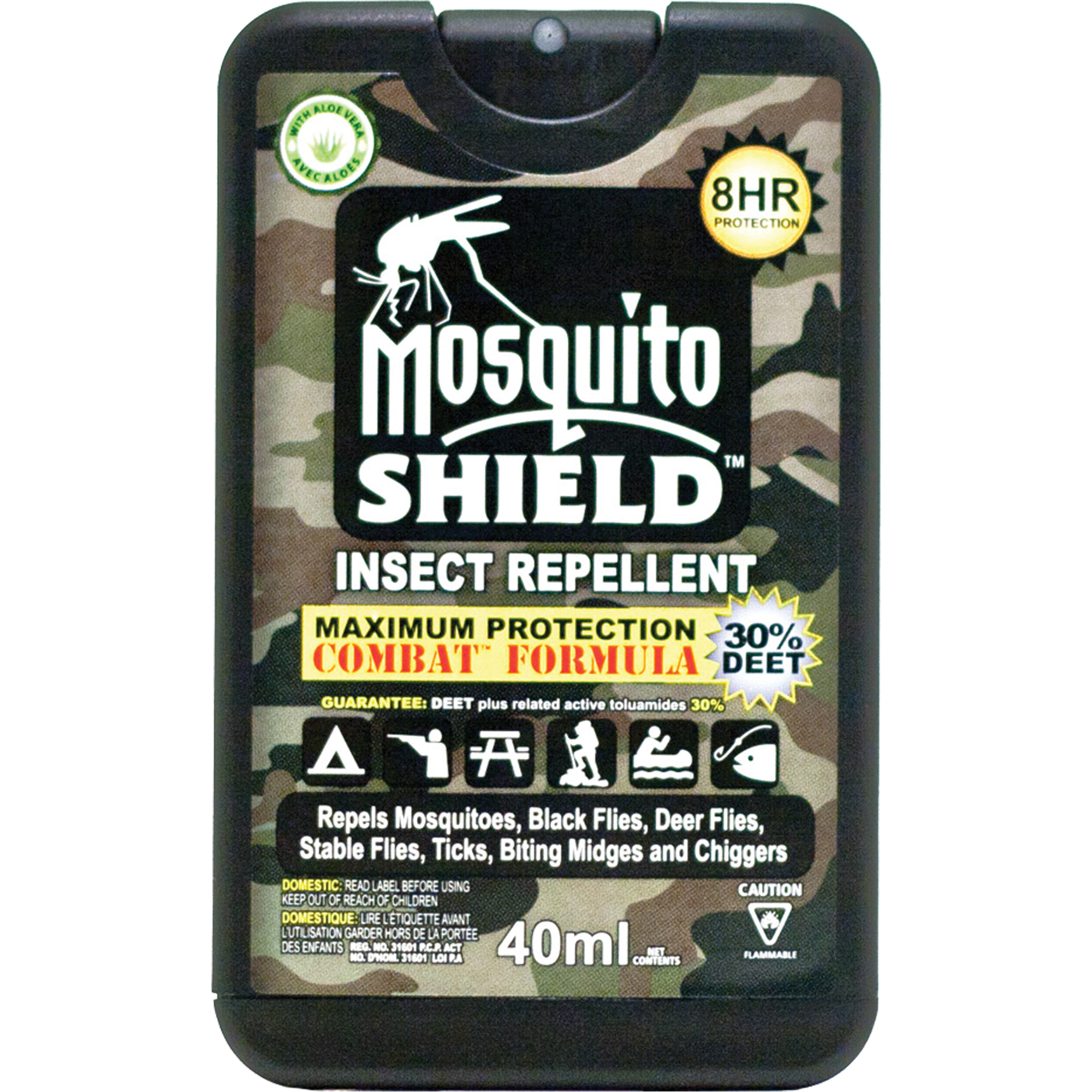 Insectifuge de format poche Mosquito ShieldMC, DEET à 30 %, Vaporisateur, 40 ml