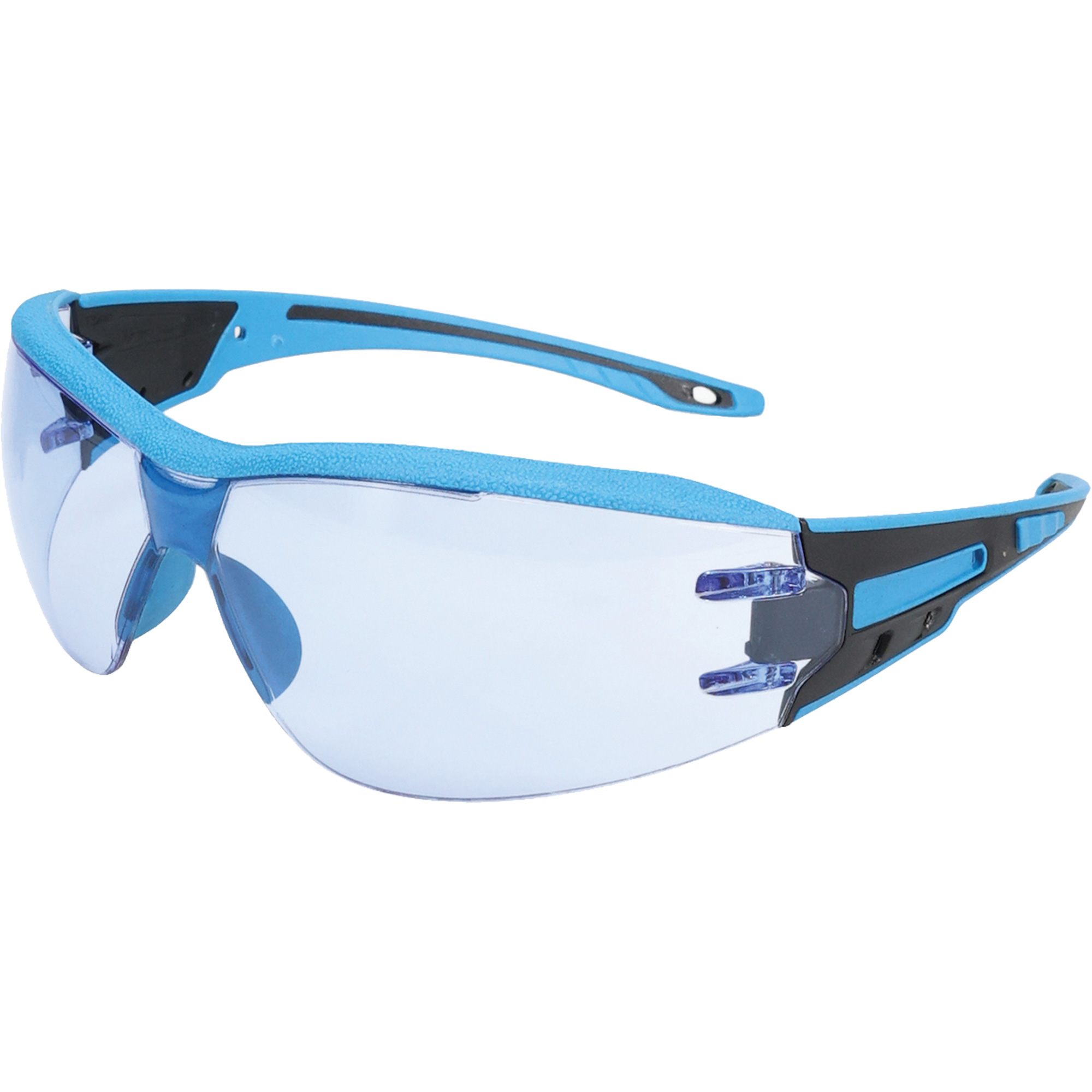 Lunettes de sécurité sans monture CaptainMC détectables par détecteur de métaux, Lentille Bleu pâle, Antibuée/Anti-égratignures, ANSI Z87+/Répond ou surpasse la norme CSA Z94.3
