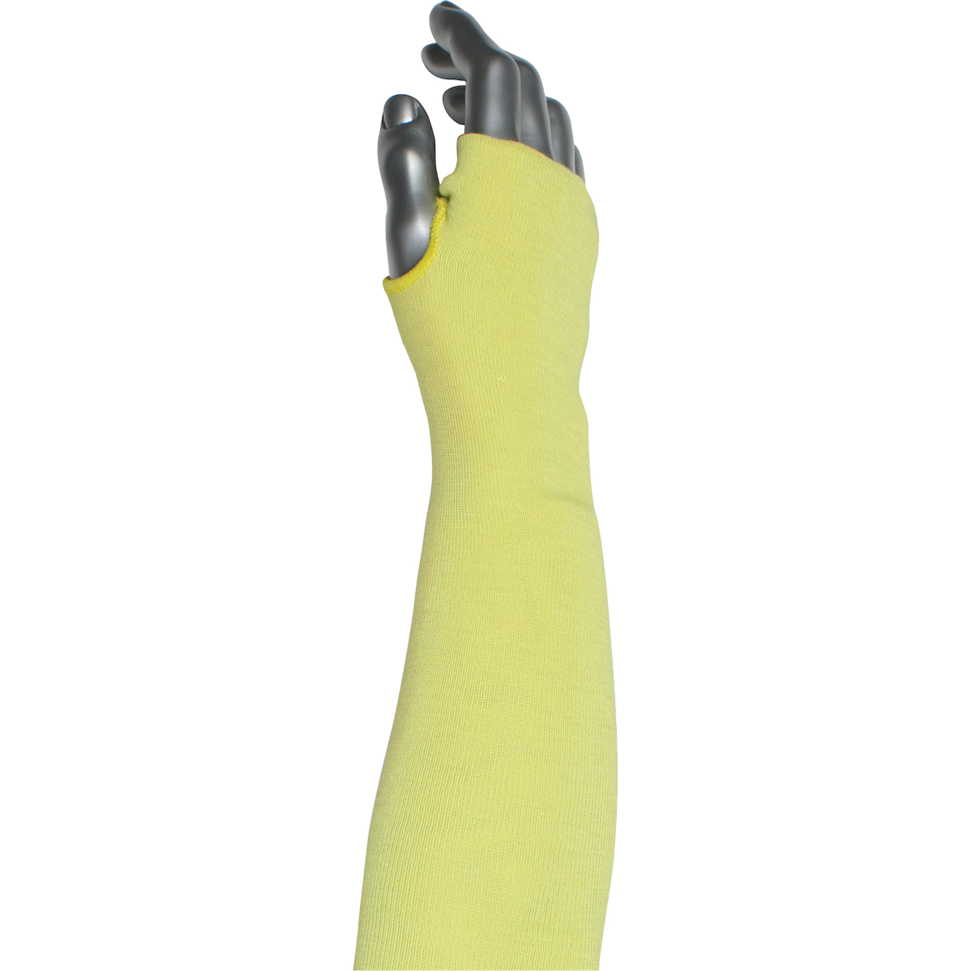 Manchette résistante à la coupe à 2 plis Kut GardMD avec ouverture pour le pouce , Aramide/ATAMD, 10", ASTM ANSI niveau A6, Jaune
